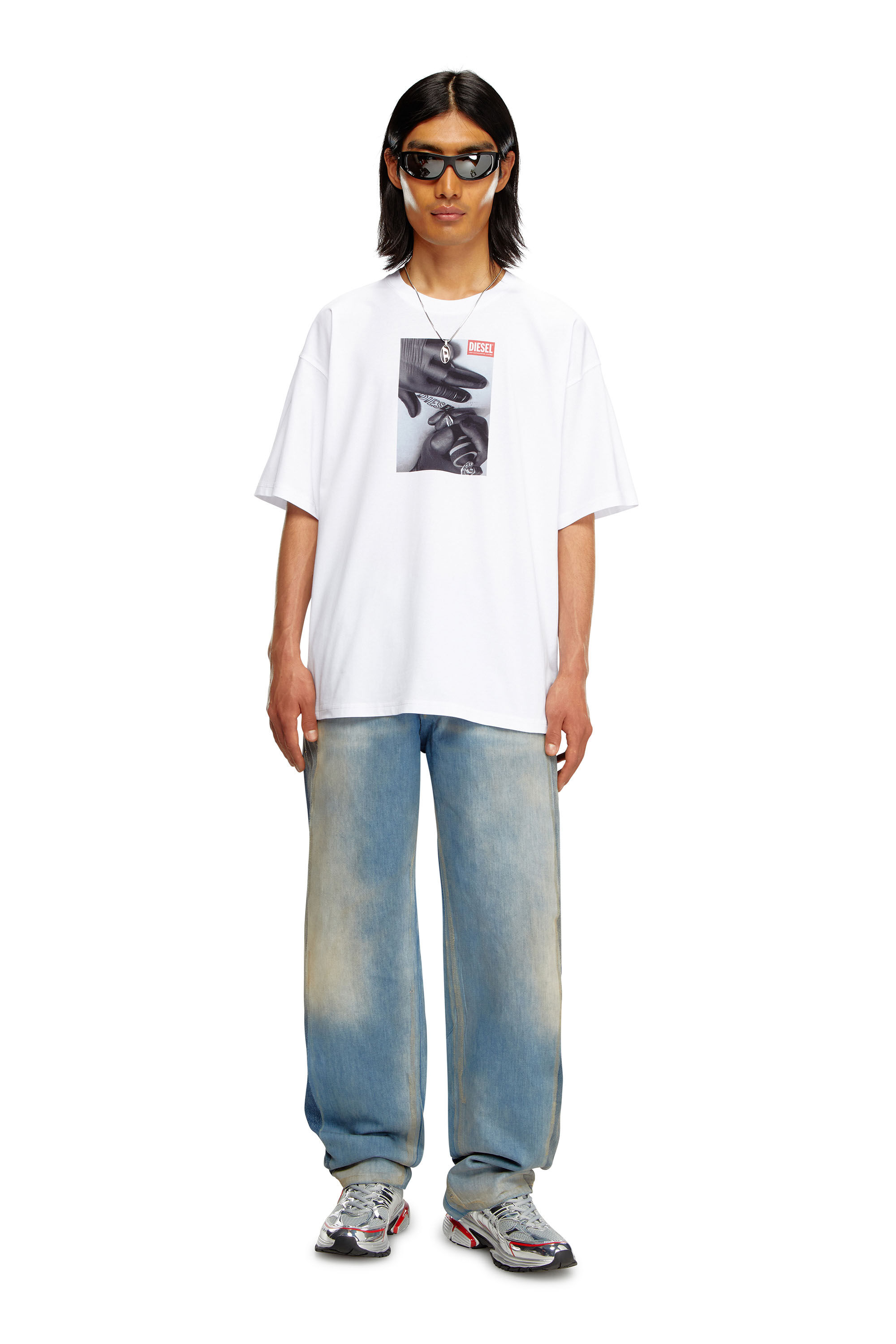Diesel - T-BOXT-K4, Man T-shirt with tattoo glove print in White - Image 1