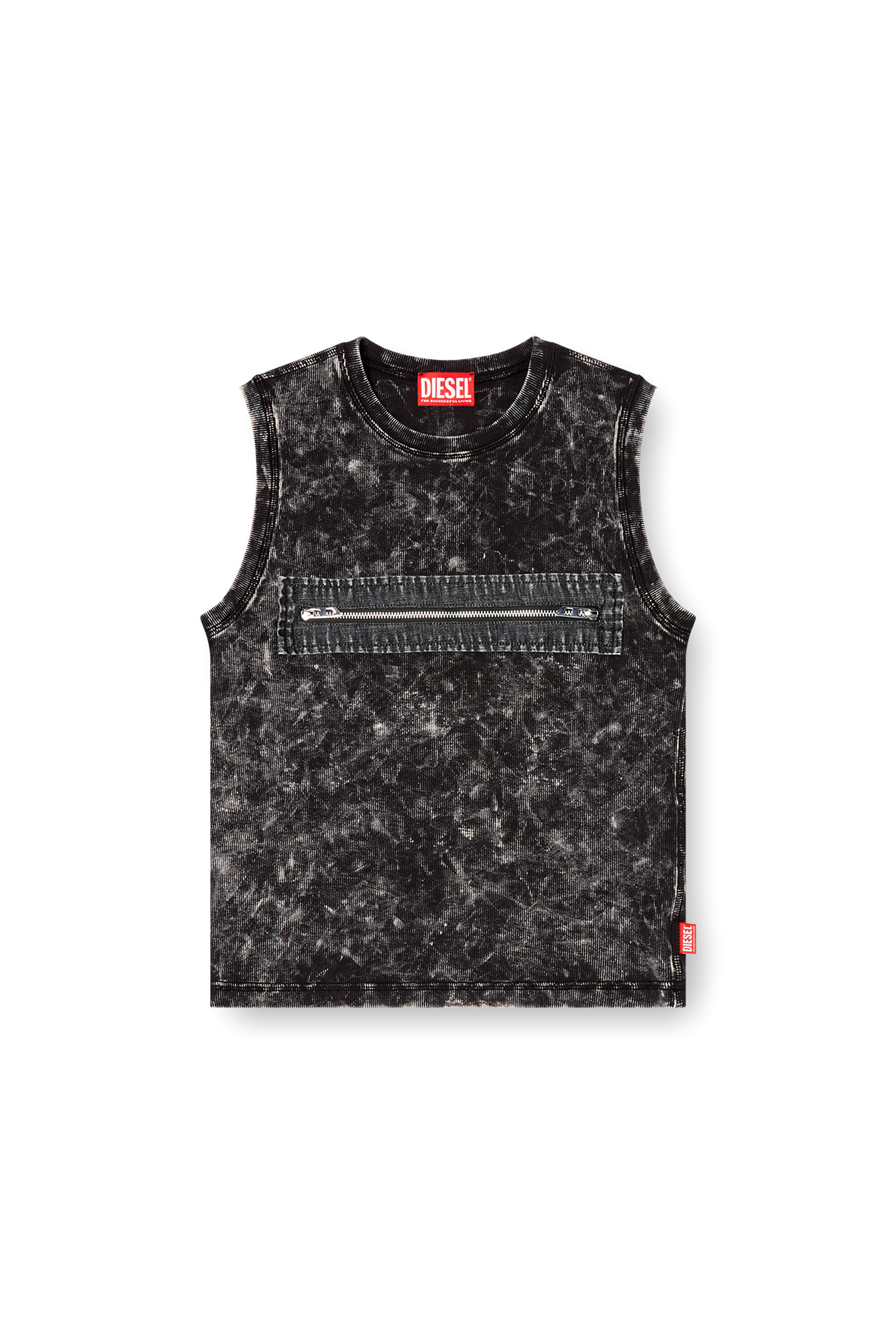 Diesel - T-ARTED, Woman's Sleeveless top with zip detail in Black - 2