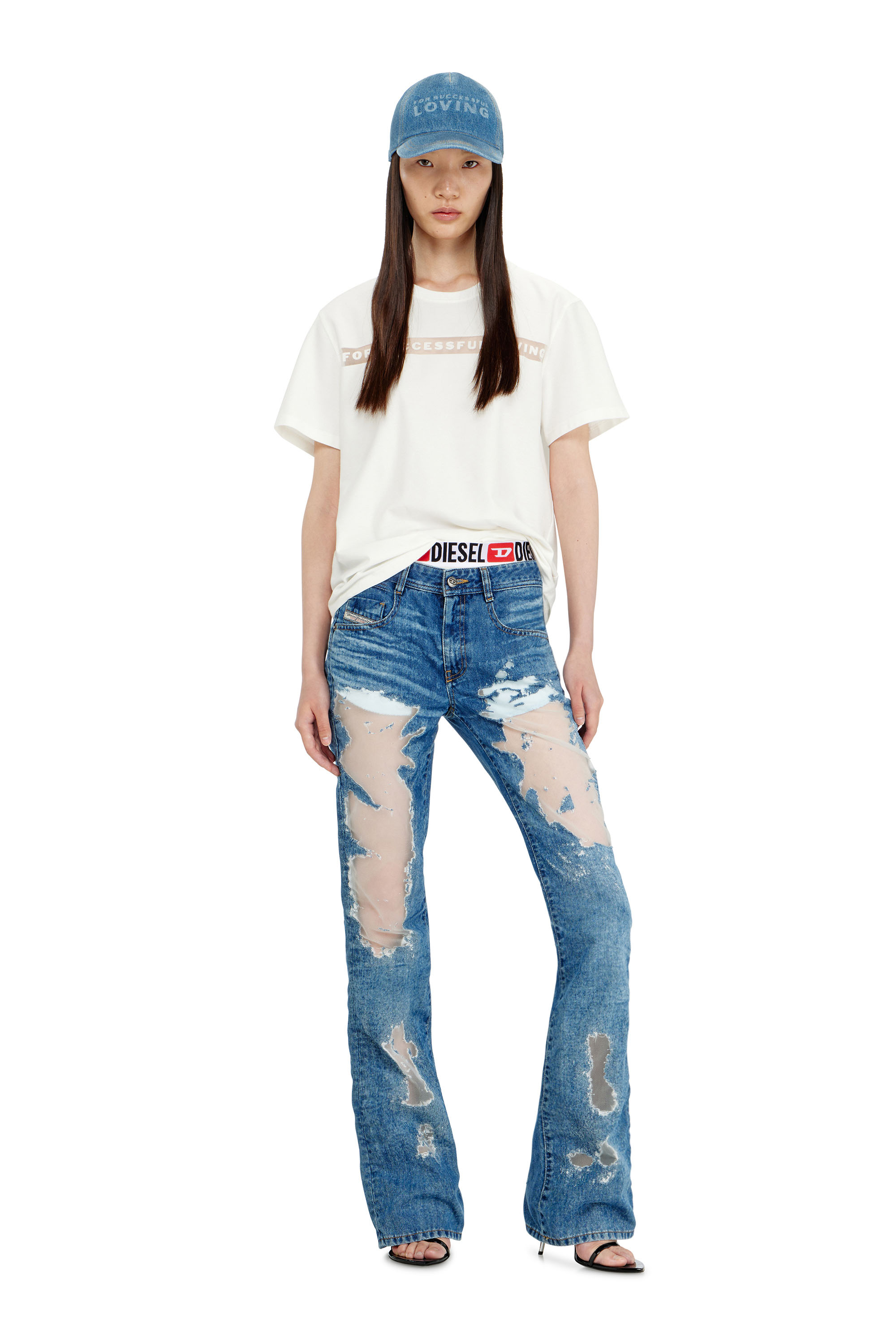 Diesel - PR-T-NOTS-CHI-R, Unisex's T-shirt with For Successful Loving logo in White - 2
