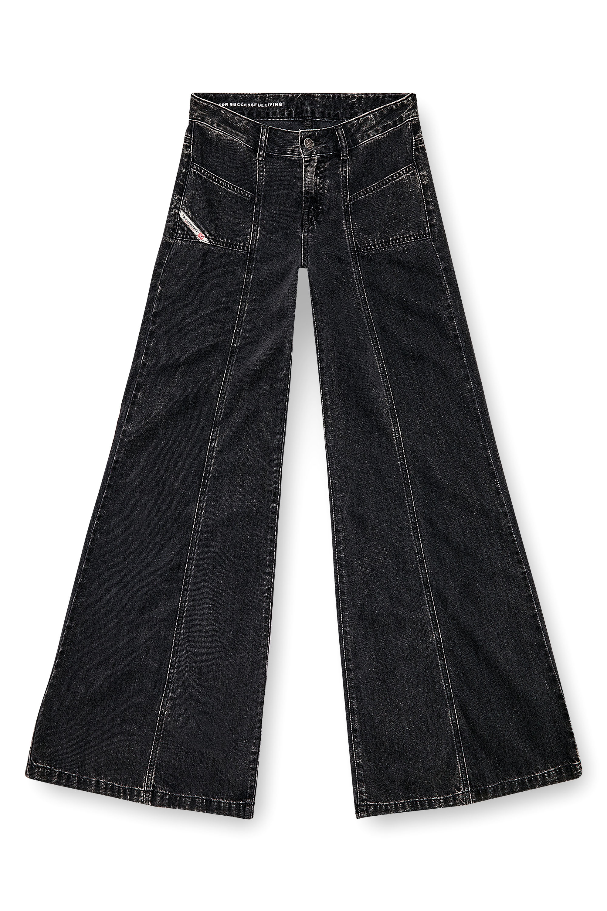 Diesel - Woman Bootcut and Flare Jeans D-Akii 068HN, Black/Dark grey - Image 5