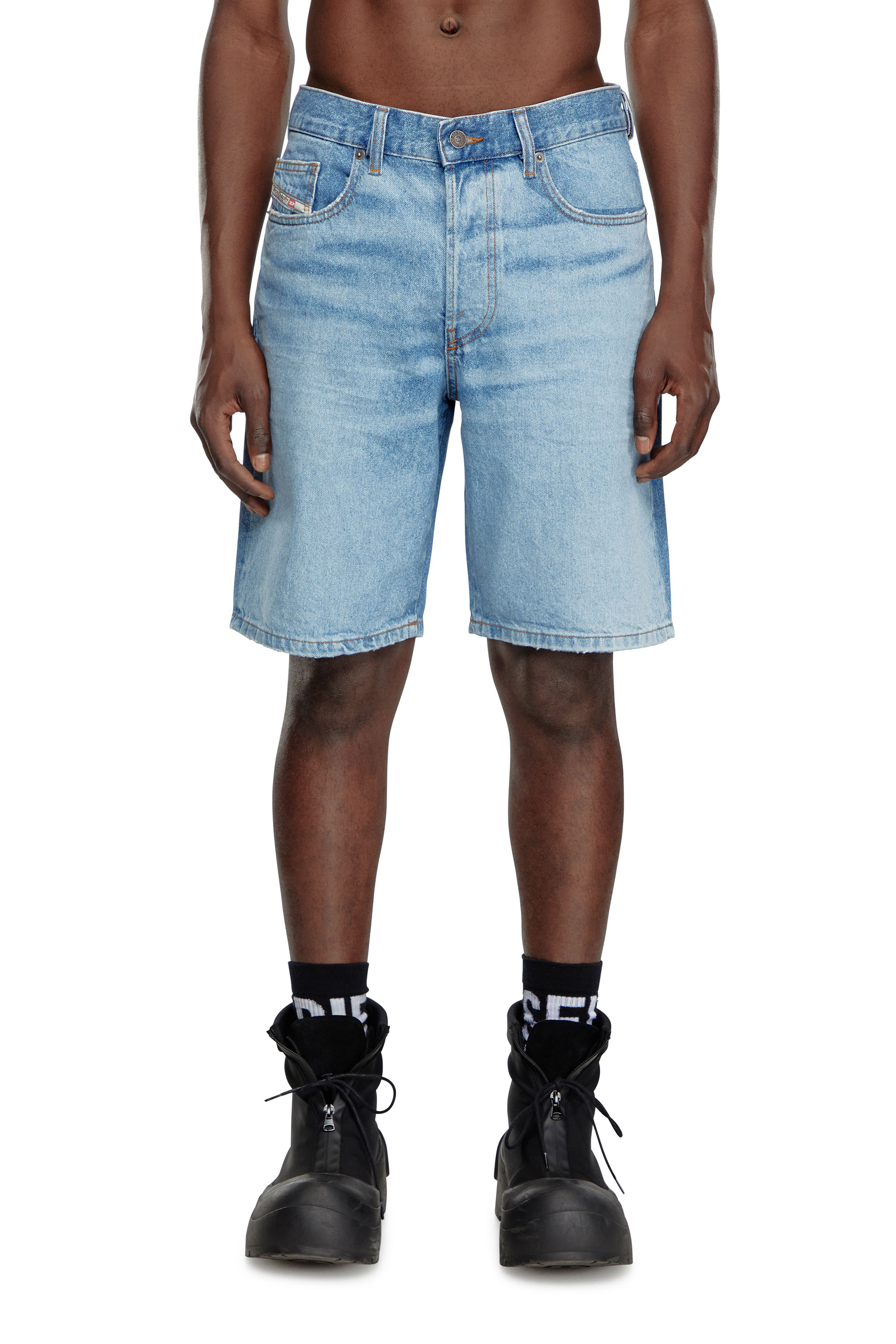 Diesel - REGULAR-SHORT, Man's Denim shorts in Light Blue - 2