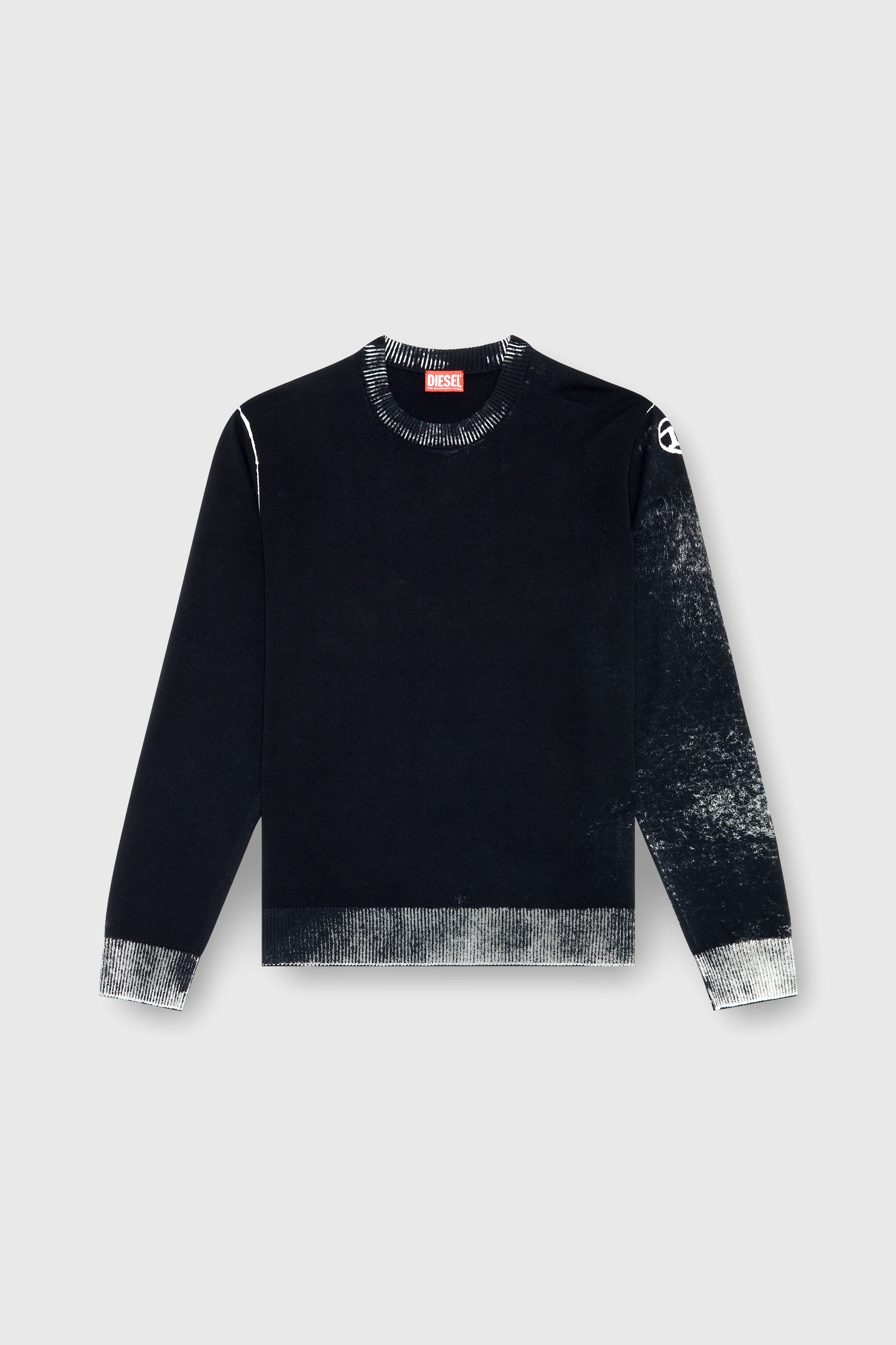 Diesel - K-LARENCE-B, Man's Reverse-print cotton jumper in Black - 2