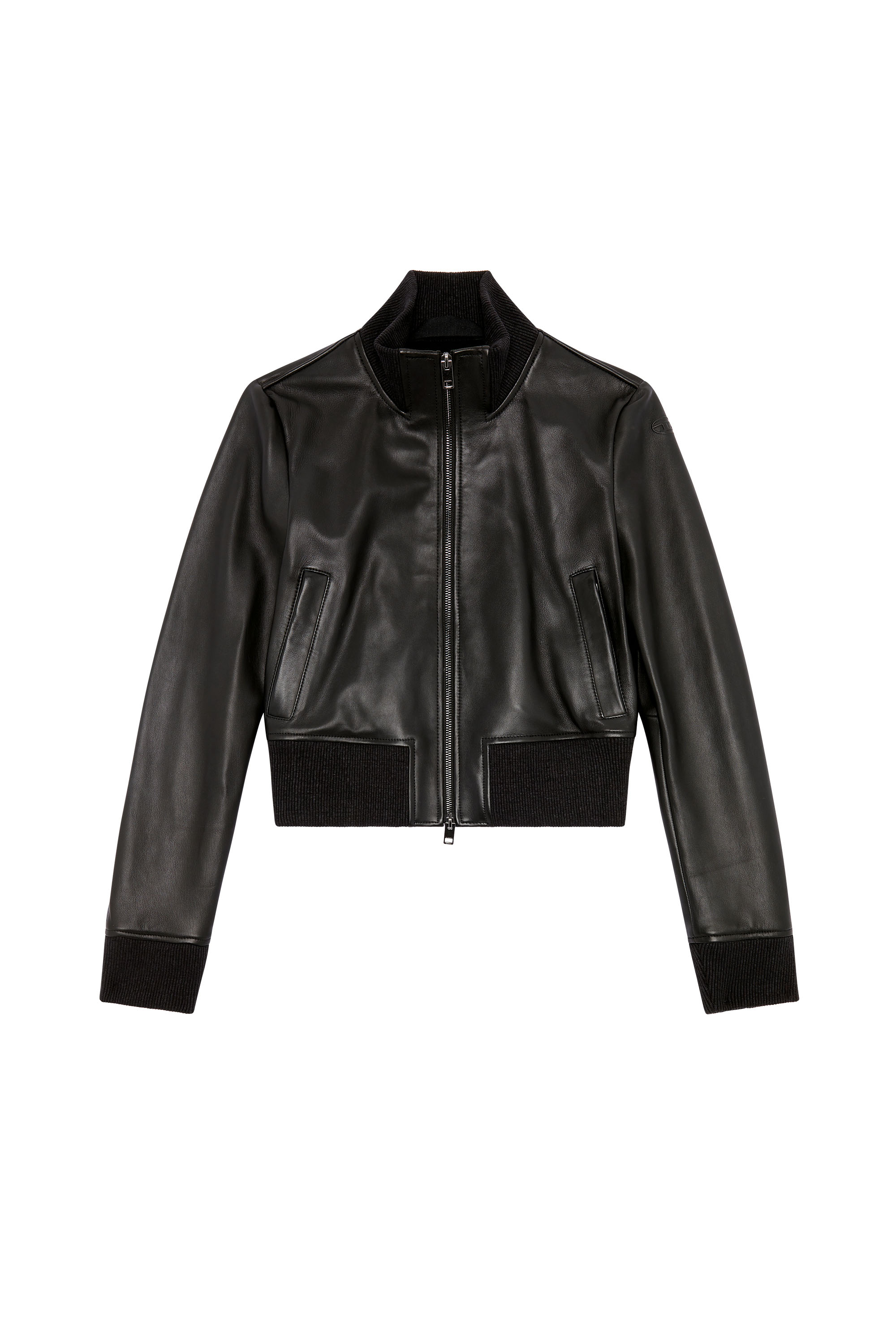 Diesel - L-HUNG, Woman's Bomber jacket in waxed leather in Black - 2