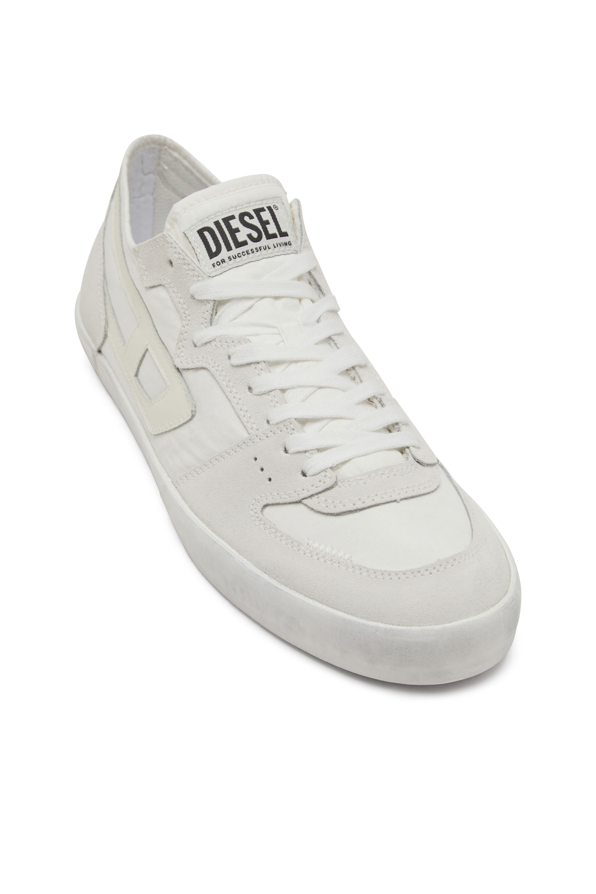 Diesel - S-LEROJI D-1 LOW, Man's Sneakers in padded ripstop and suede in White - 4