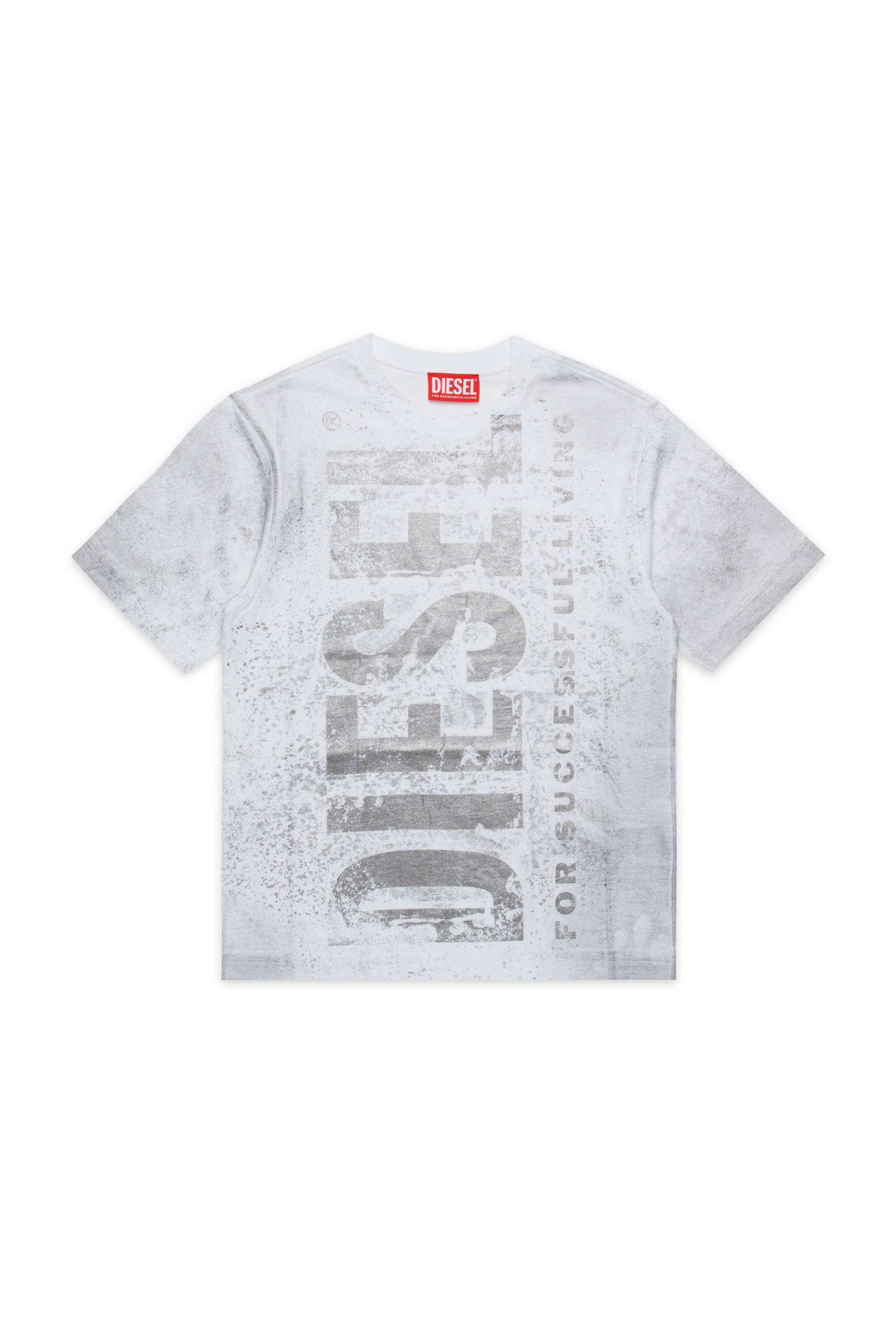 Diesel - TBOXTQ23 OVER, Man's Cotton t-shirt with logo print in White - 1