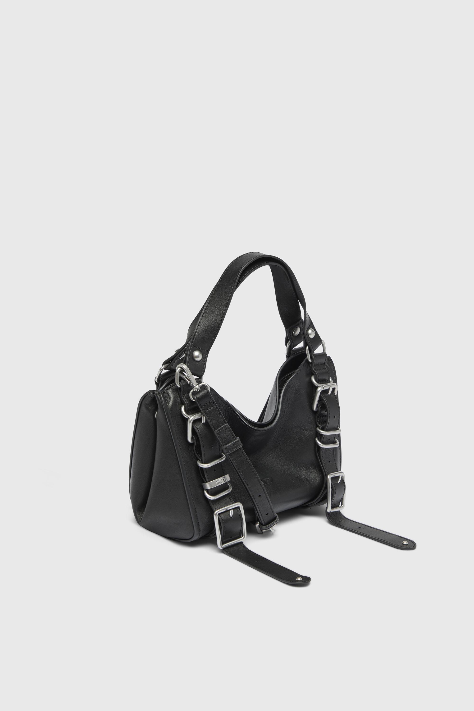 Diesel - D-ONE TOPHANDLE S, Woman's D-One-Small top-handle bag in treated leather in Black - 5
