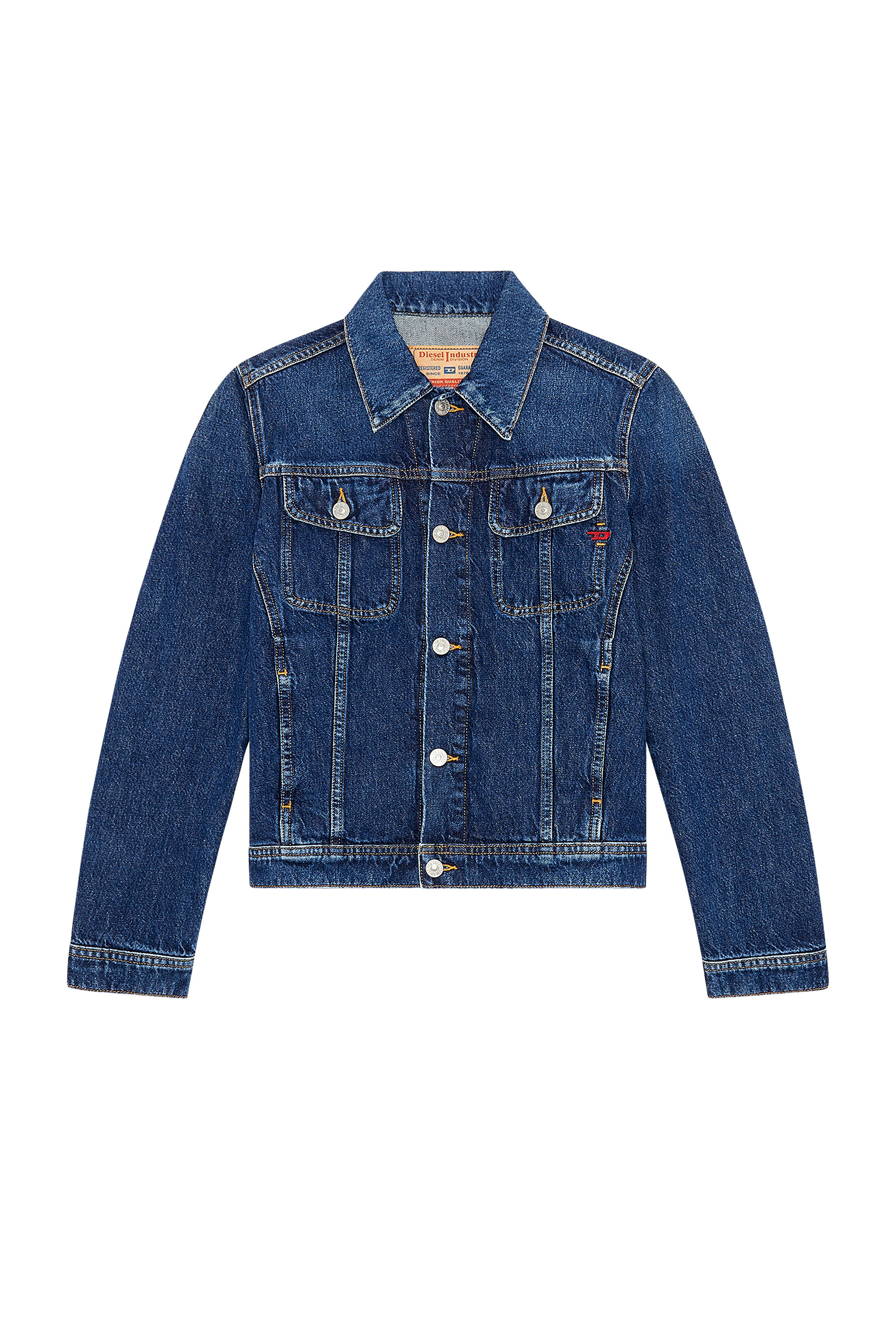 Diesel - DE-BONNY, Woman's Trucker jacket in denim in Dark Blue - 3