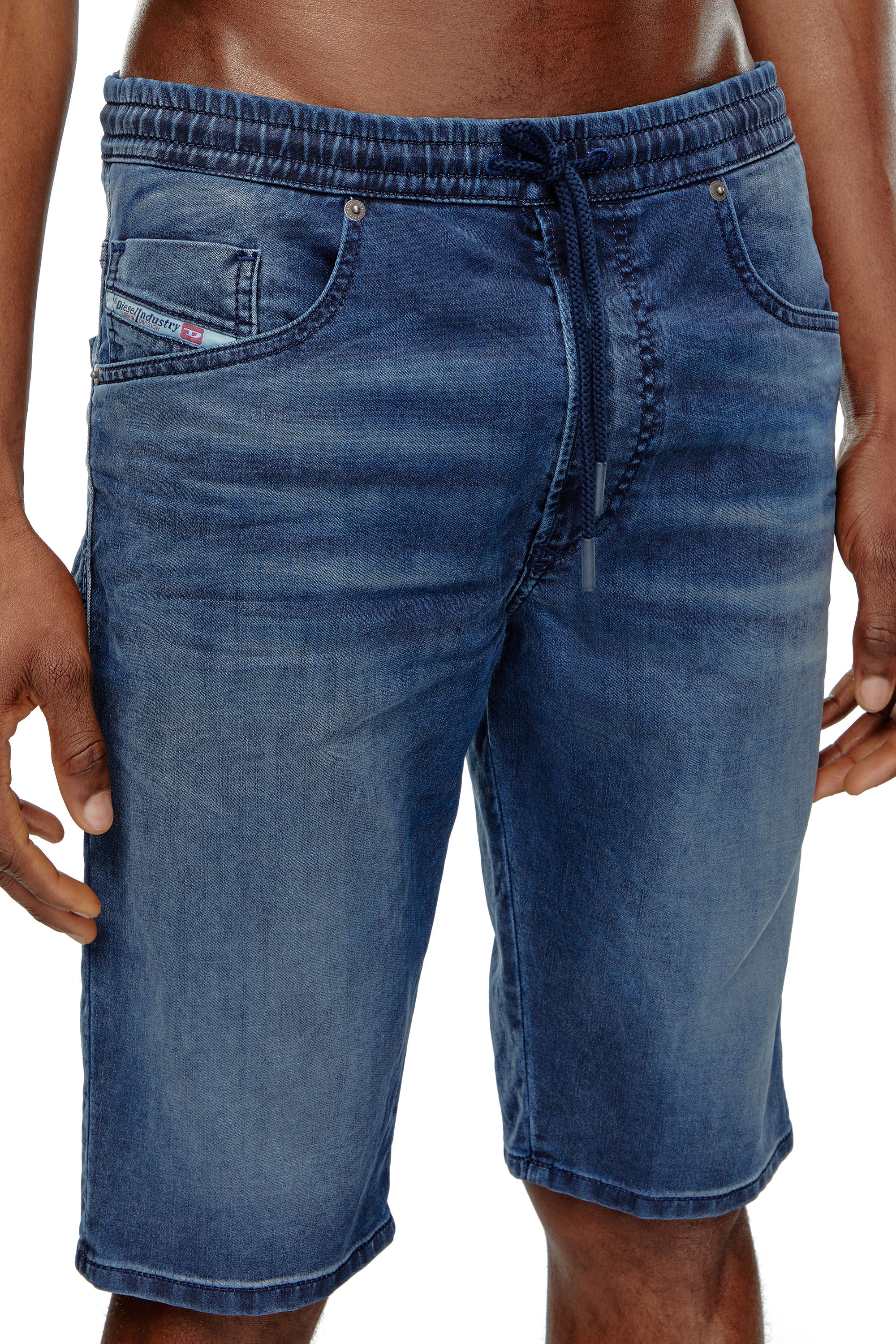 Diesel - 2033 D-KROOLEY-SHORT JOGG, Man's Chino shorts in JoggJeans in Medium blue - 5