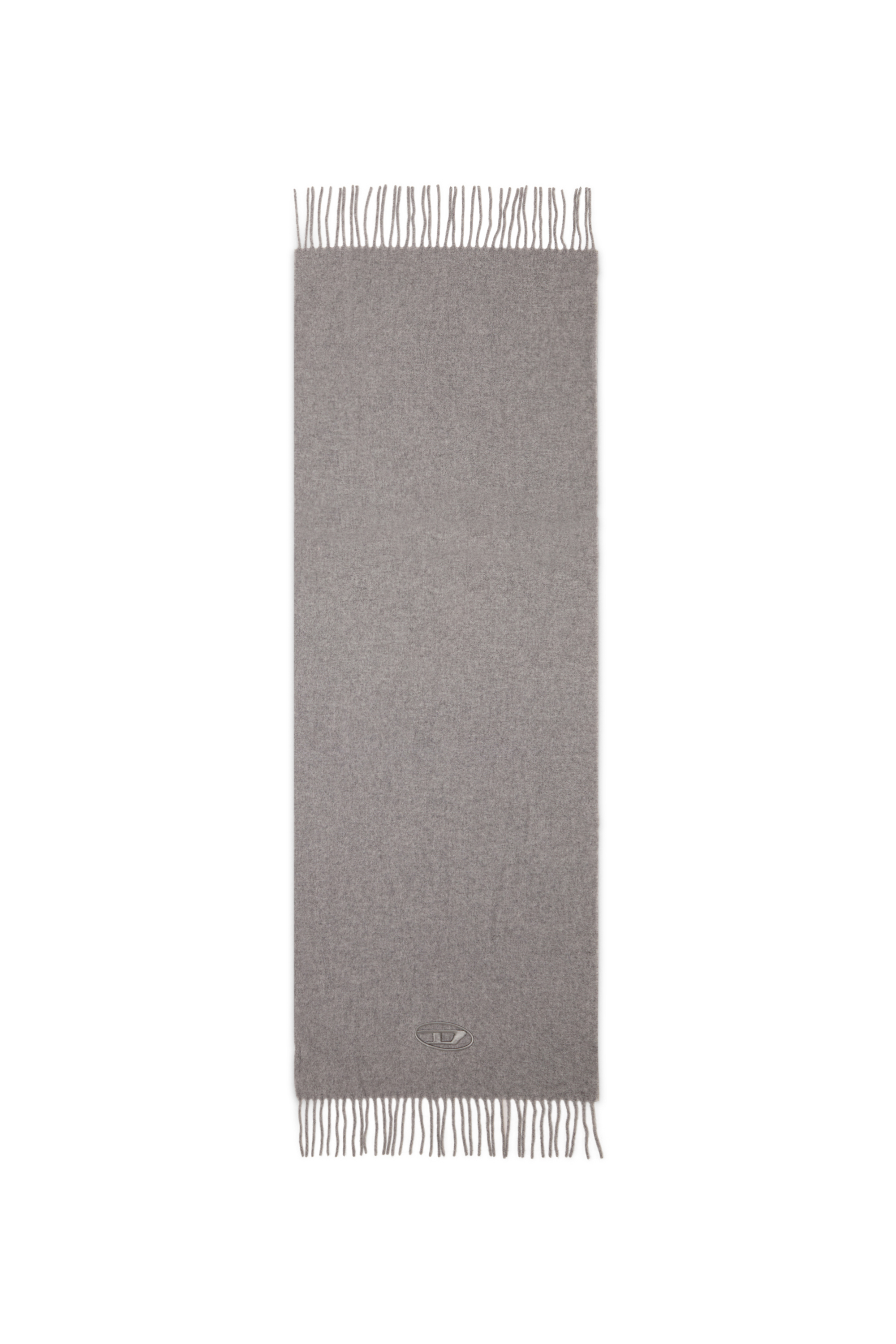 Diesel - S-IMON-D-LONG, Man's Wool-blend scarf with fringed edges in Grey - 2