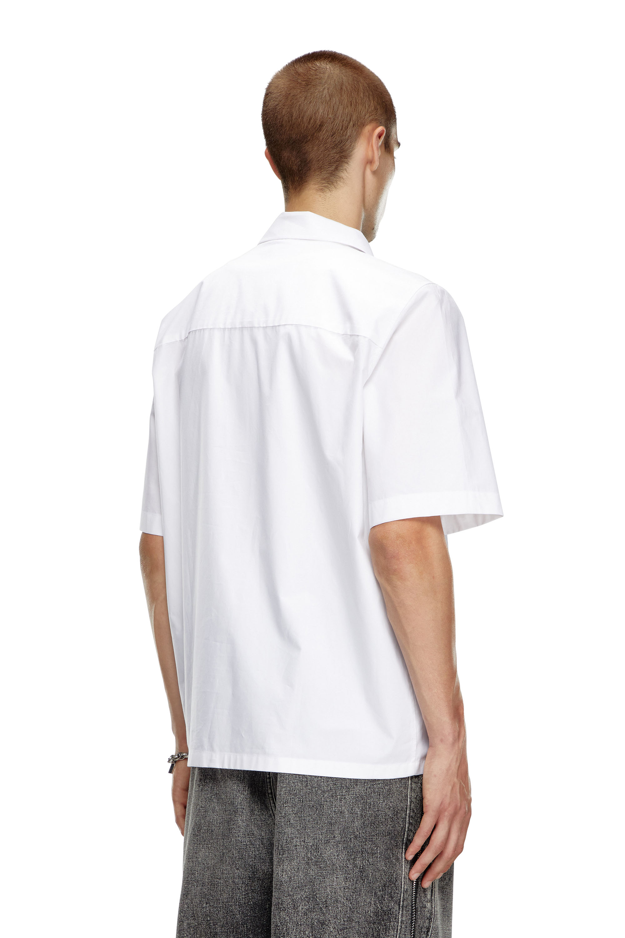 Diesel - S-MAC-C, Man Bowling shirt with logo embroidery in White - Image 4