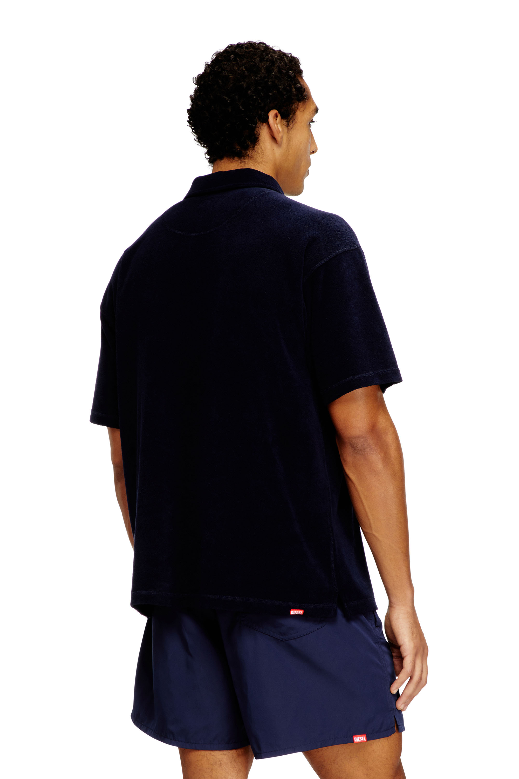 Diesel - JOSHUA-D-CORE, Man's Towelling cotton polo shirt in Blue - 4