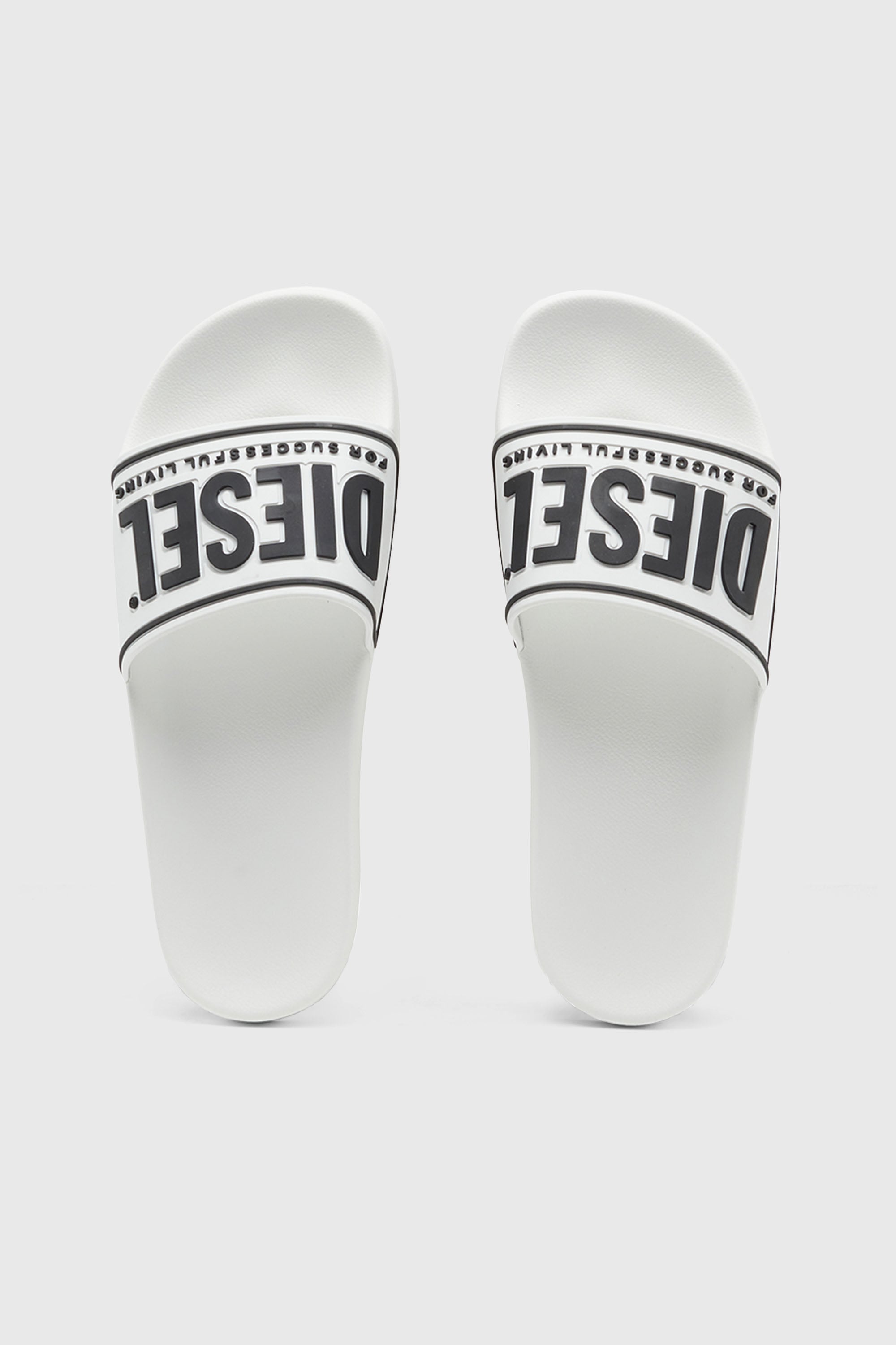 Diesel - SA-MAYEMI CC W, Woman's Sa-Mayemi-Rubber slides with embossed logo in White - 4