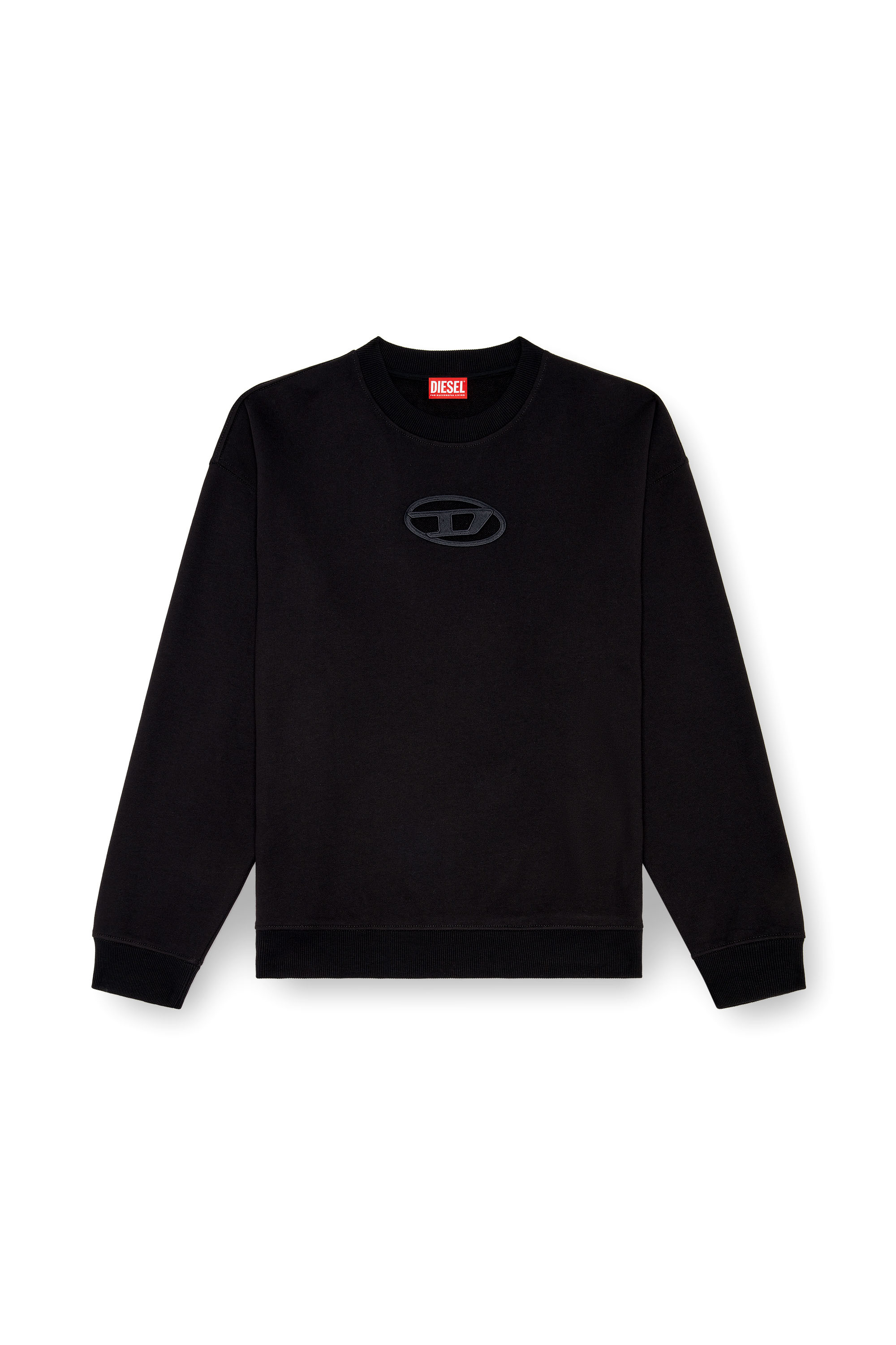 Diesel - S-BOXT-OD, Man Sweatshirt with cut-out Oval D logo in Black - Image 3