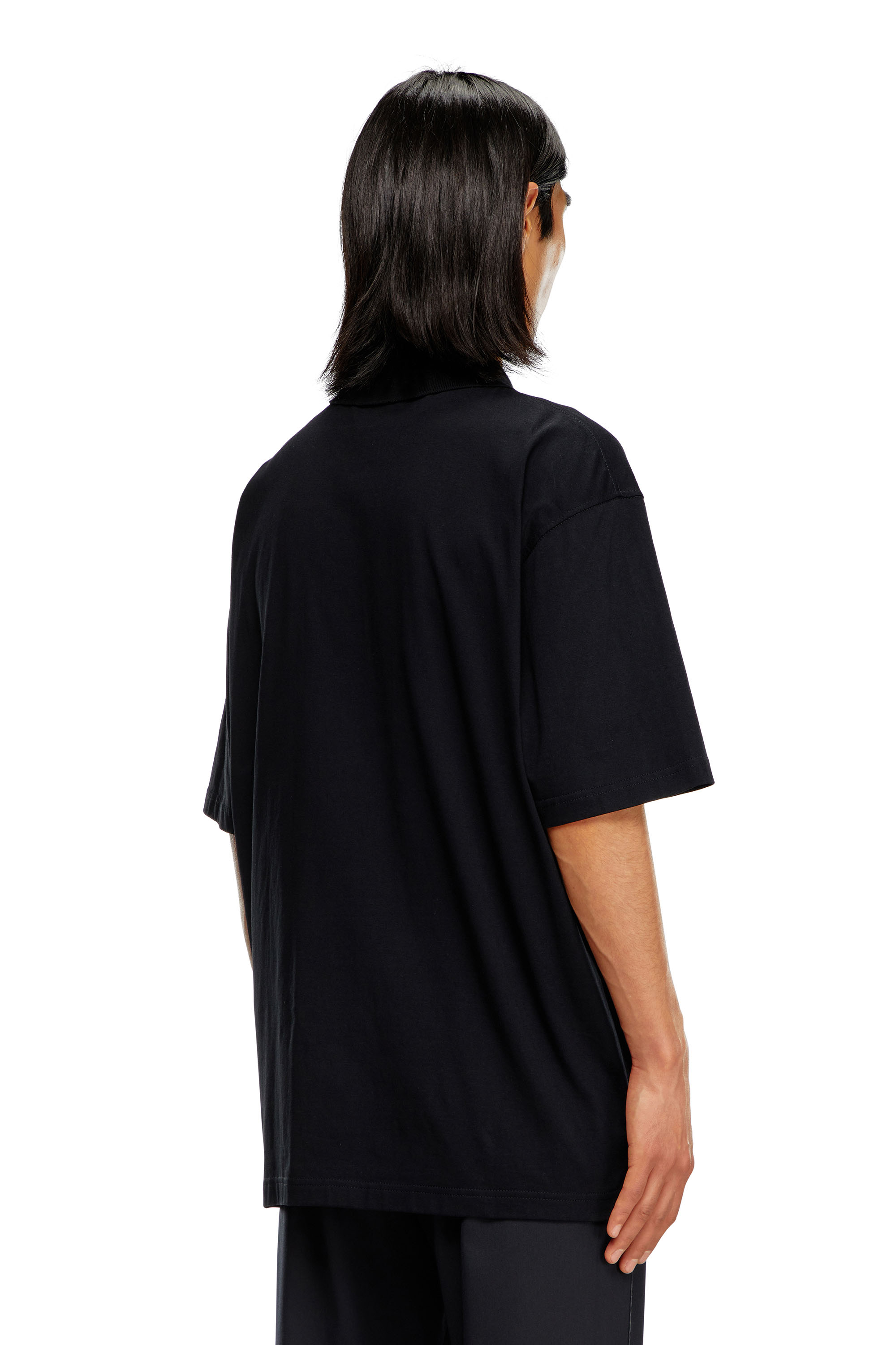 Diesel - T-VOR-OD, Man Polo shirt with half zip in Black - Image 4
