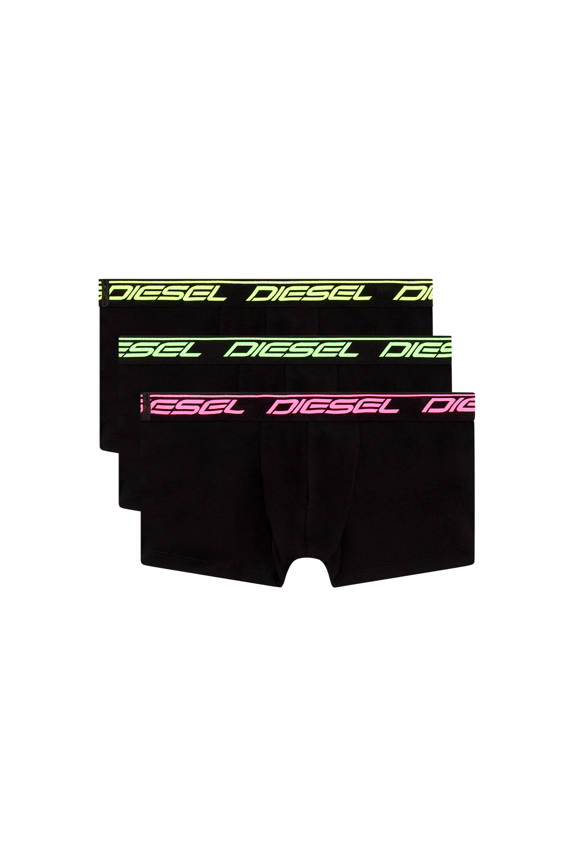 Diesel - UMBX-DAMIENTHREEPACK, Man Three-pack neon-logo boxer briefs in Black - Image 1