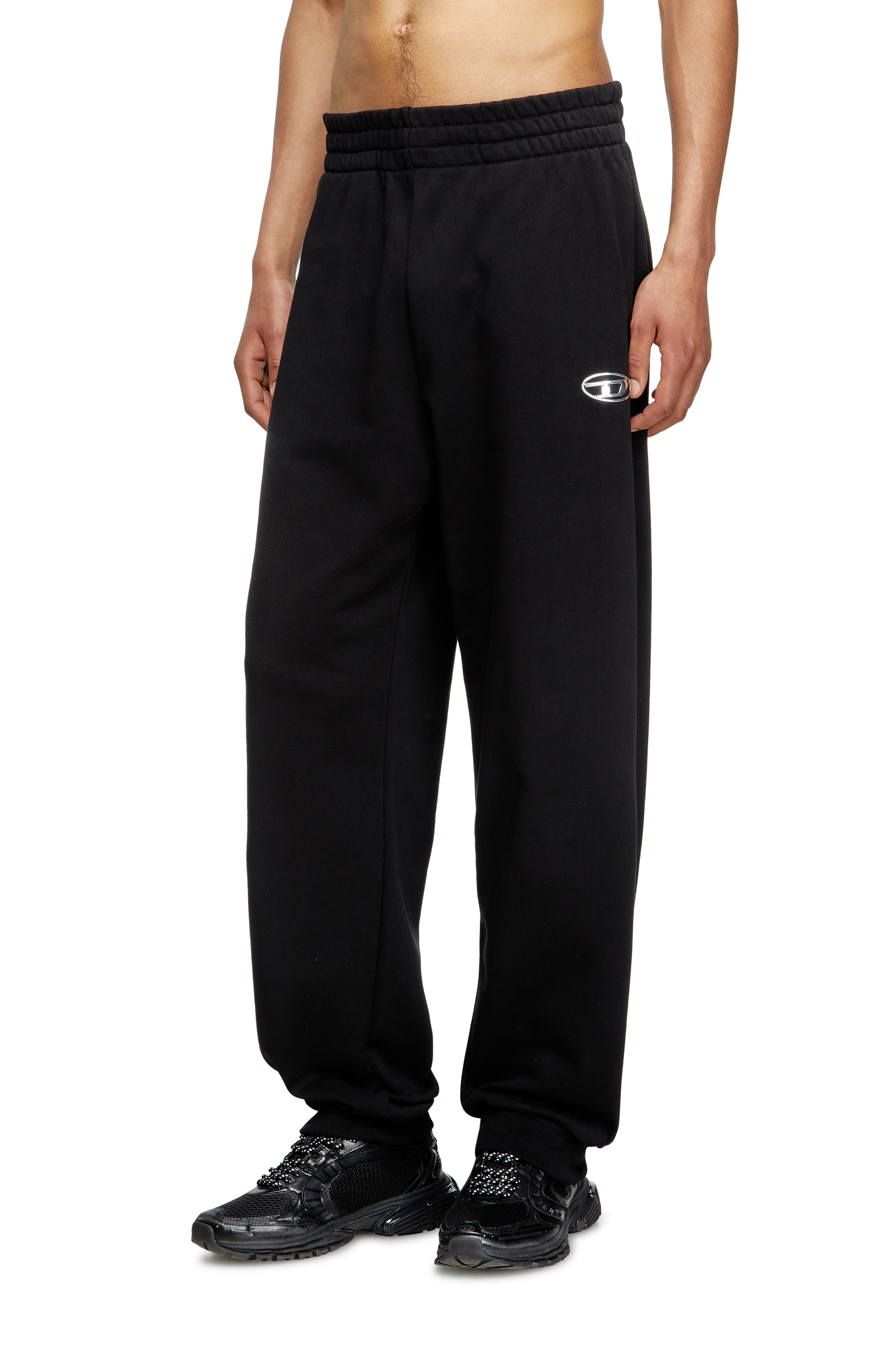 Diesel - P-MARKY-OD, Man's Sweatpants with metal-effect Oval D logo in Black - 3