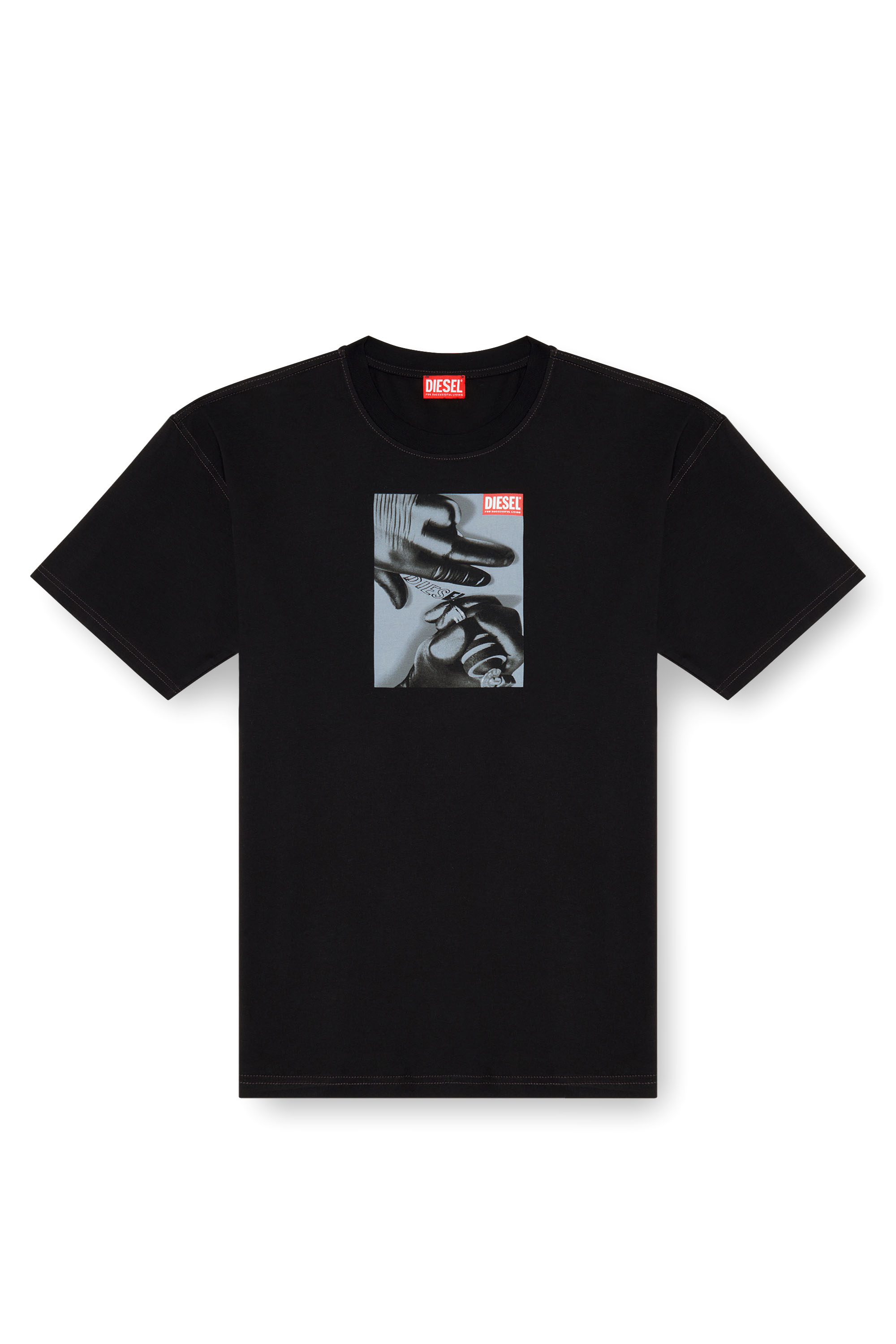 Diesel - T-BOXT-K4, Man T-shirt with tattoo glove print in Black - Image 3