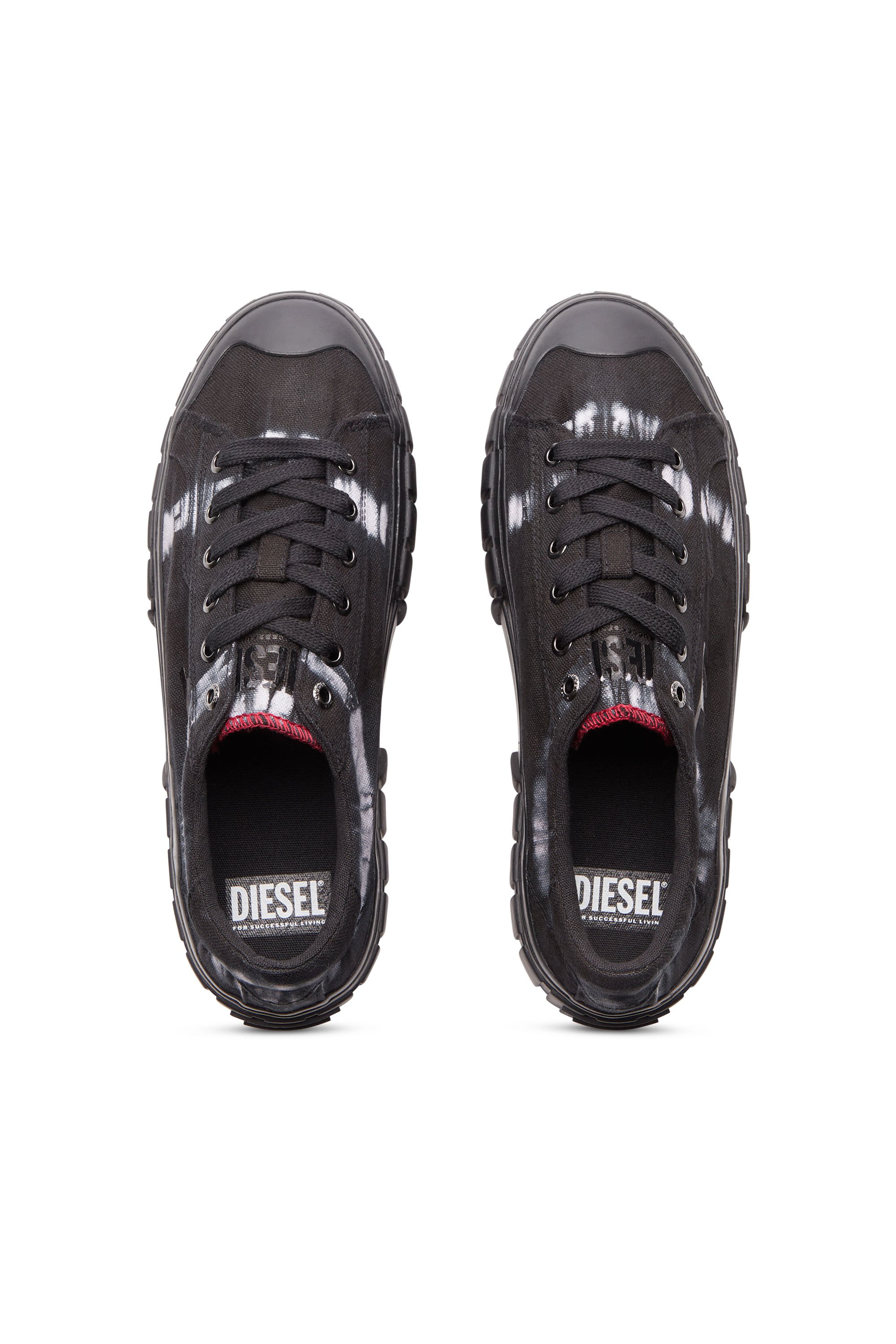 Diesel - S-HANAMI LOW W, Woman S-Hanami Low-Platform sneakers in tie-dye canvas in Black - Image 5
