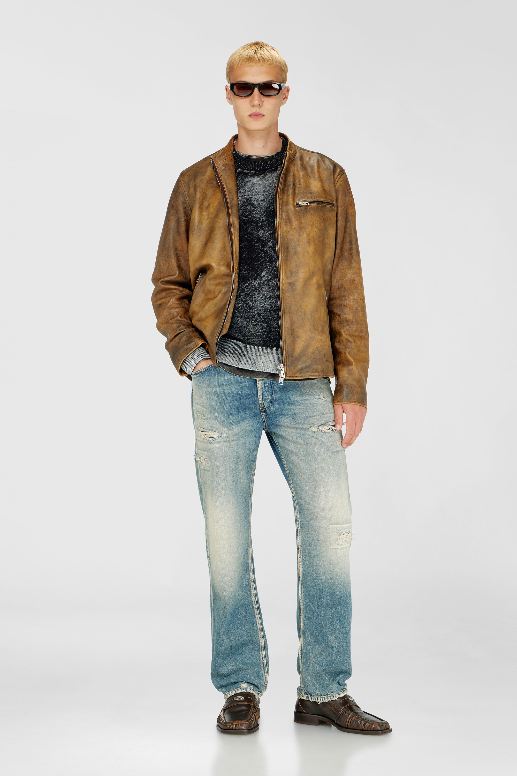 Diesel - K-LAURENT, Man's Jumper with faded reverse print in Black - 1