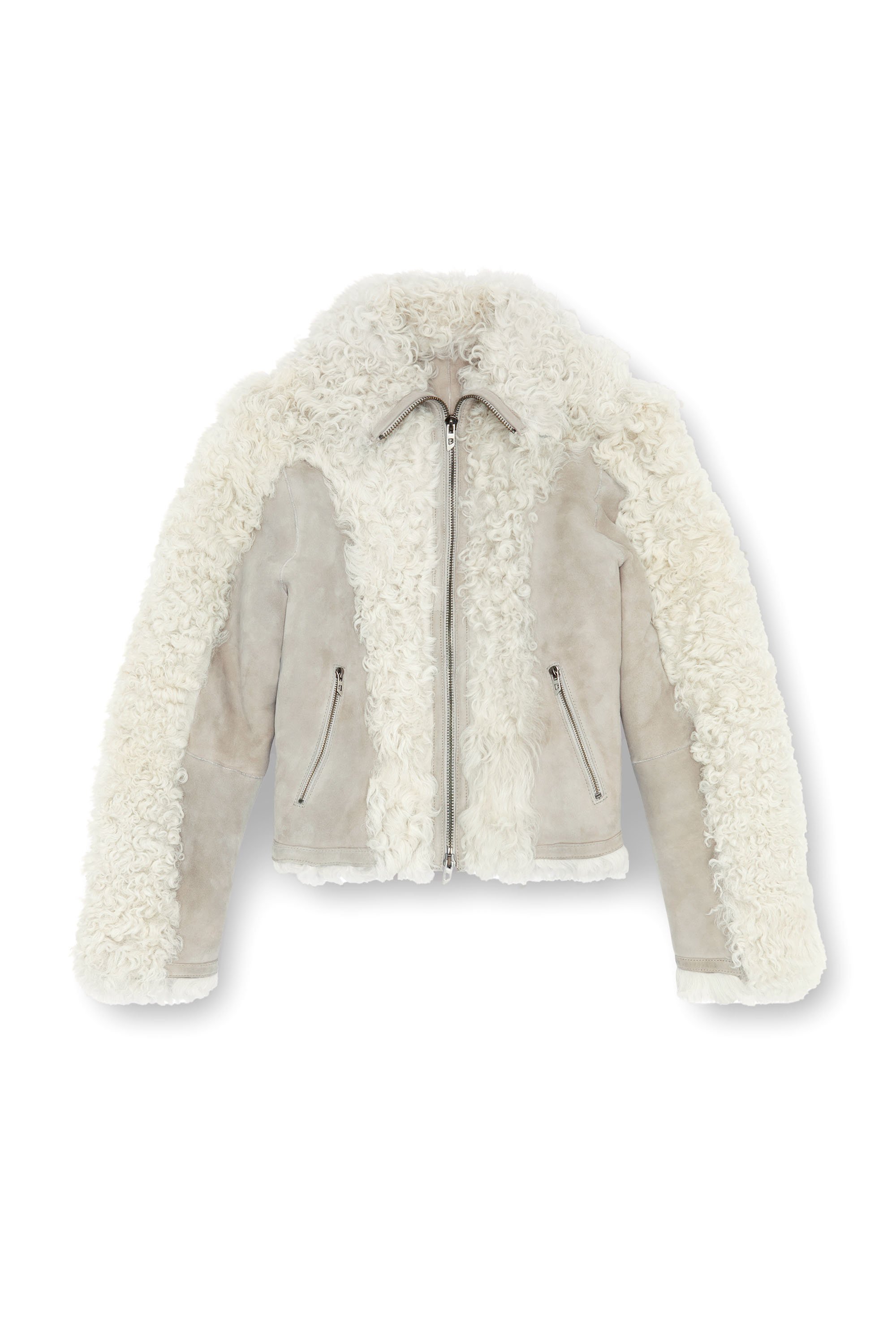 Diesel - L-AUREL, Woman's Shearling jacket in White - 5