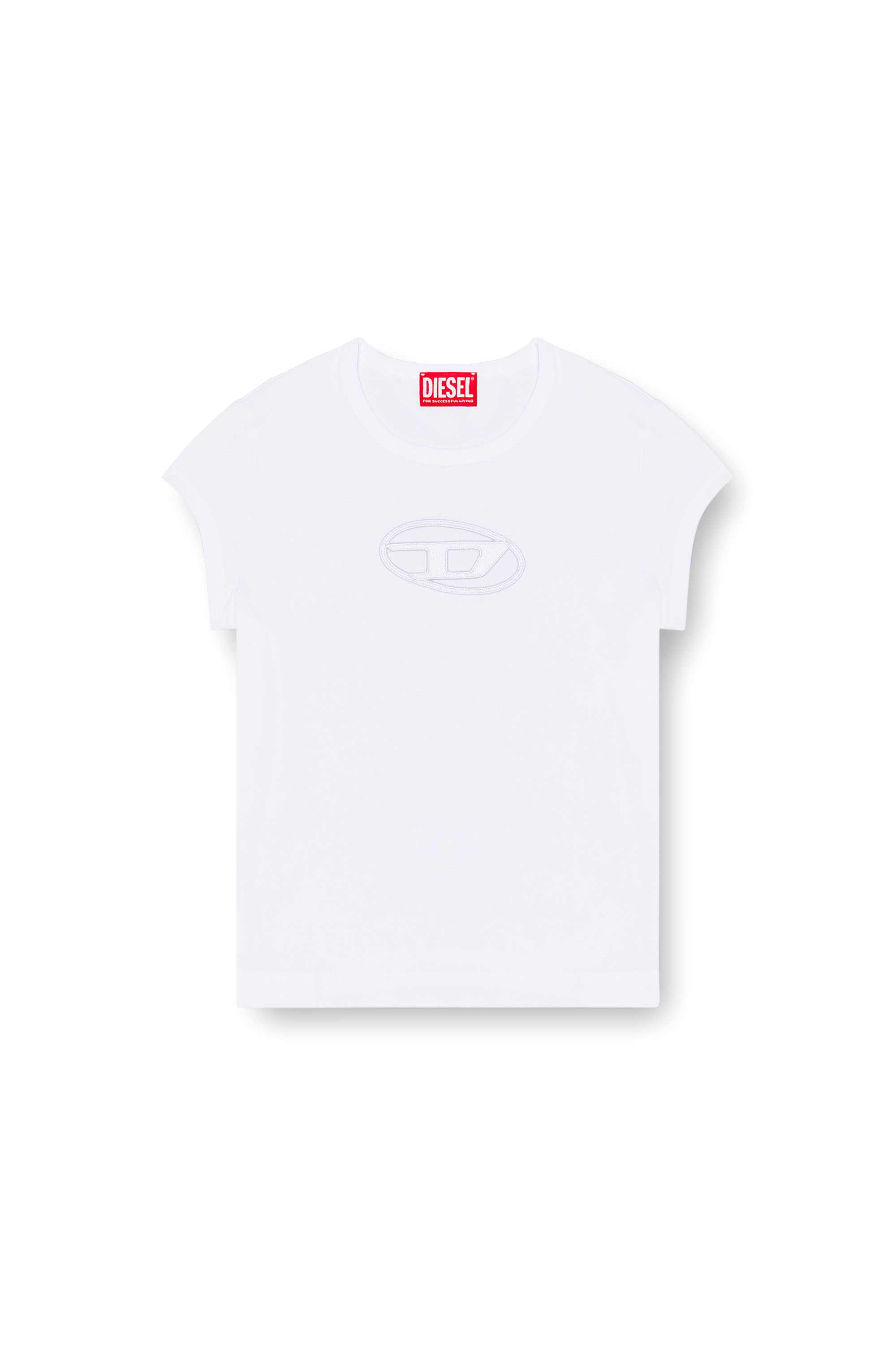Diesel - T-ANGIE, Woman T-shirt with peekaboo logo in White - Image 5