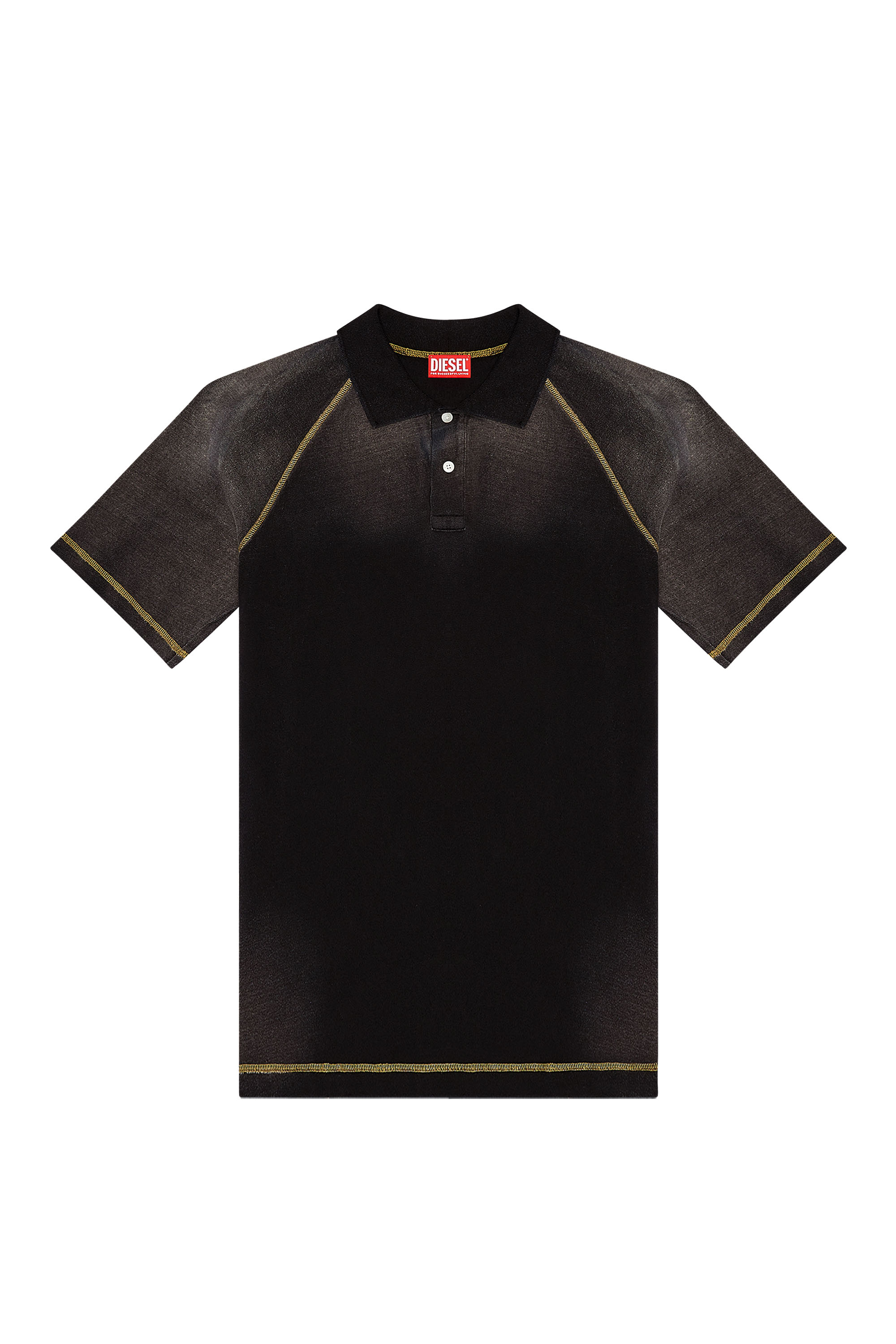 Diesel - T-RASMITH, Man Polo shirt with sun-faded effects in Black - Image 3