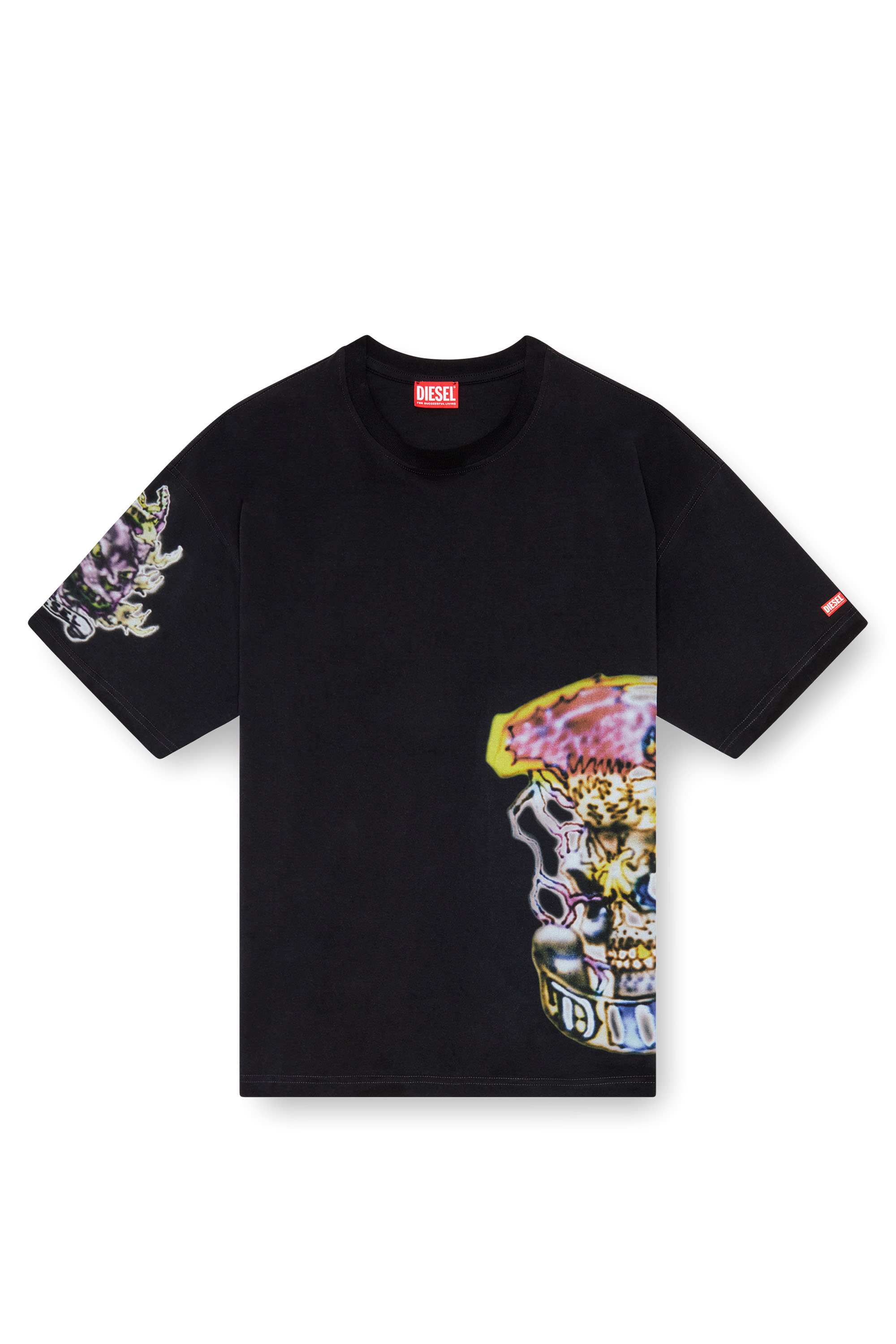 Diesel - T-BOXT-Q14, Man T-shirt with blurry tattoo prints in Black - Image 3