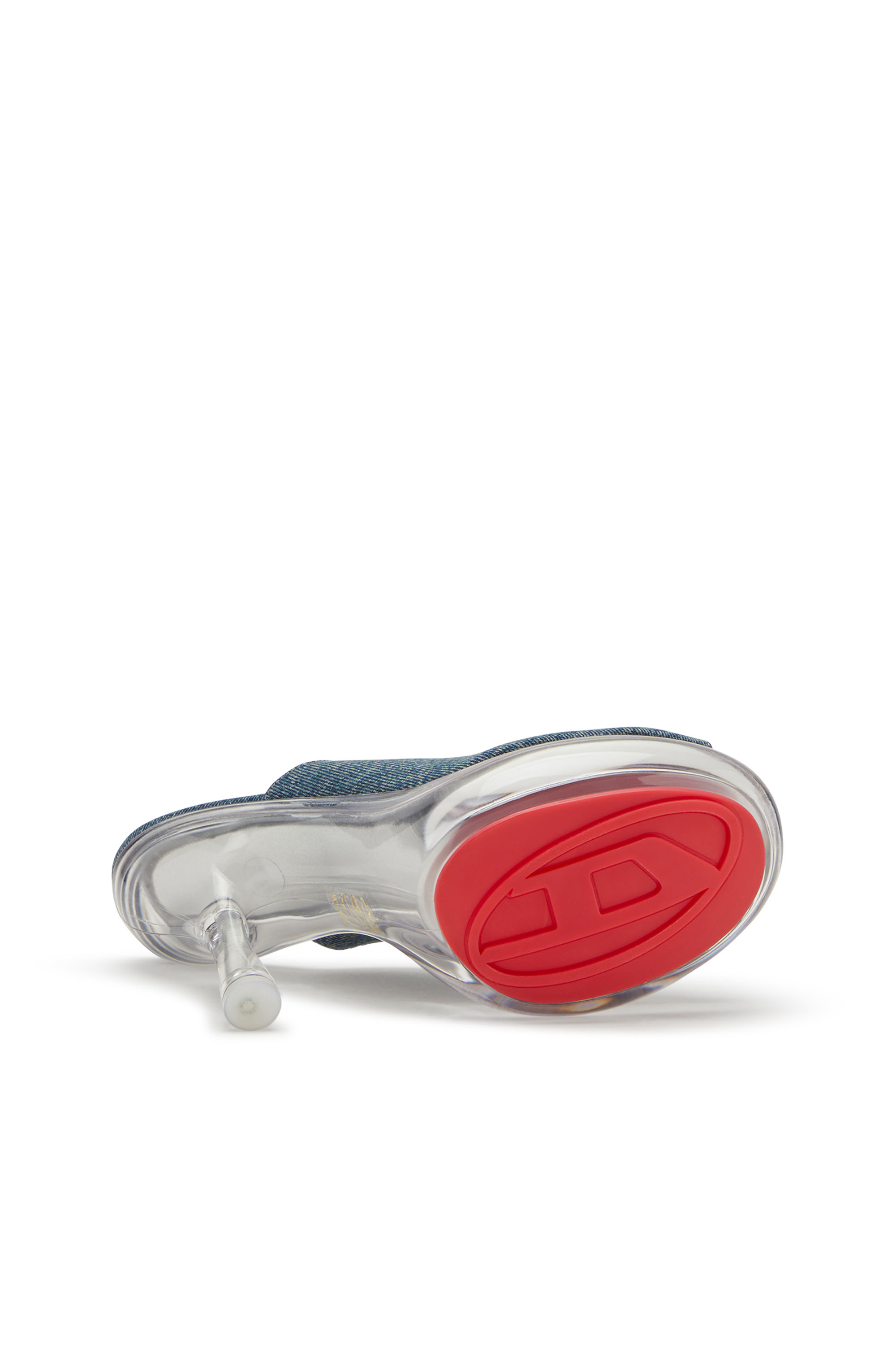 Diesel - D-LAKE PLATFORM SDL, Woman's D-Lake-Platform mules in denim and plexiglass in Blue - 5