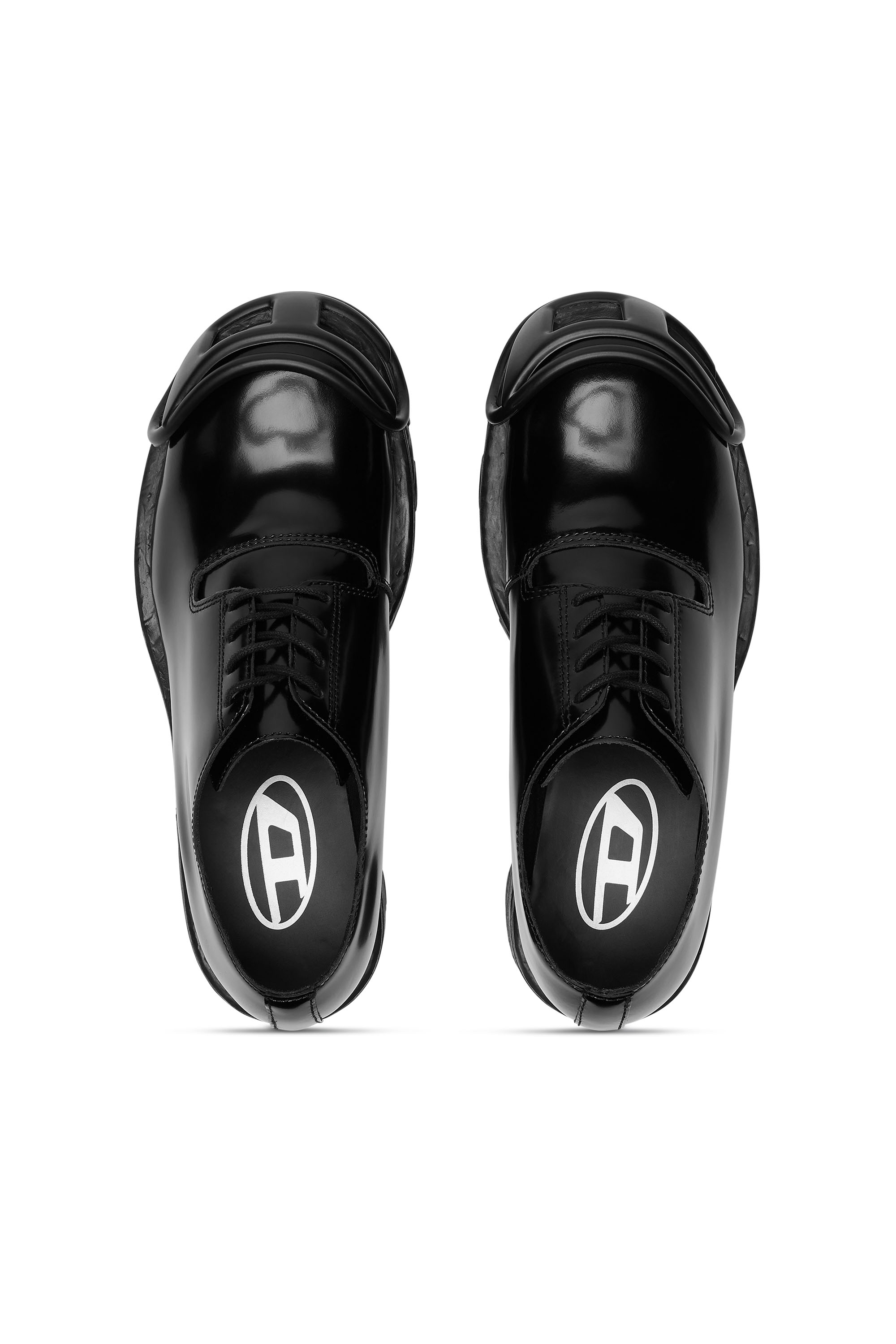 D-HAMMER SO D, Opaque Black Diesel - D-HAMMER SO D, Man's D-Hammer-Leather lace-up shoes with oval D toe cap in Opaque Black - 5