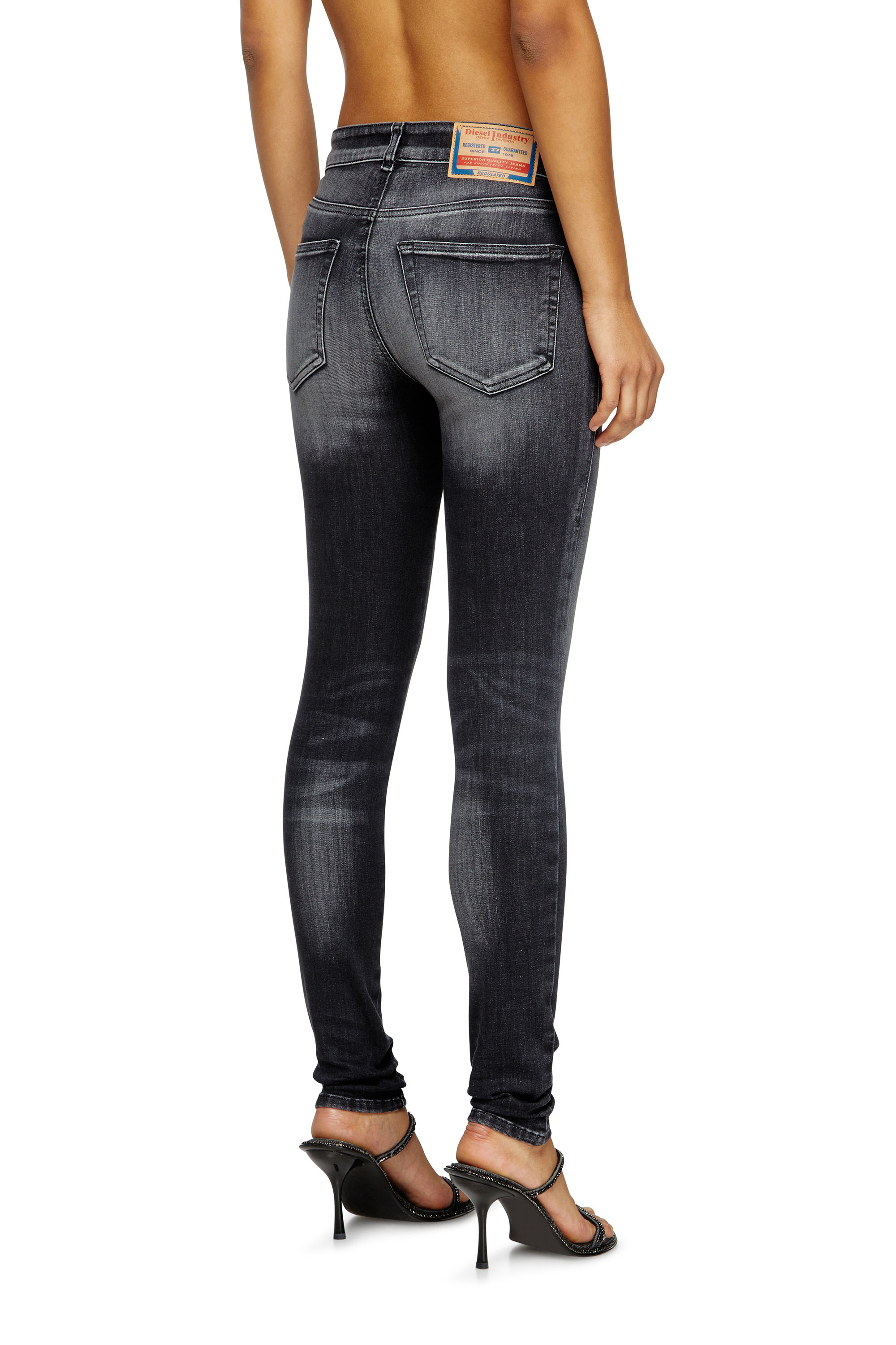 Skinny Jeans 2017 Slandy 09K97, Black/Dark grey Diesel - Woman's Skinny Jeans 2017 Slandy 09K97, Black/Dark grey - 4