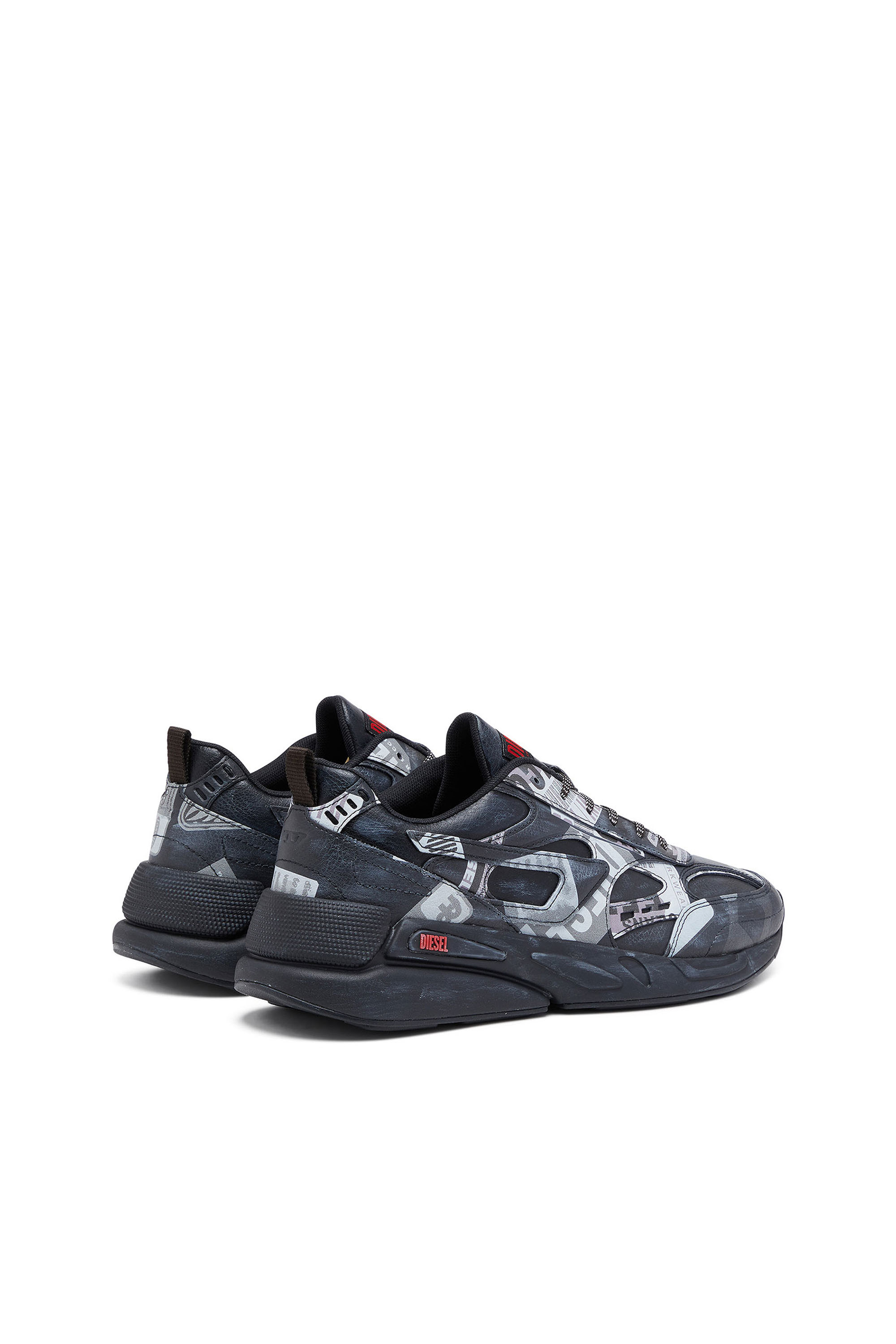 Diesel - S-SERENDIPITY SPORT, Man S-Serendipity-Leather sneakers with graphic overlays in Black - Image 3