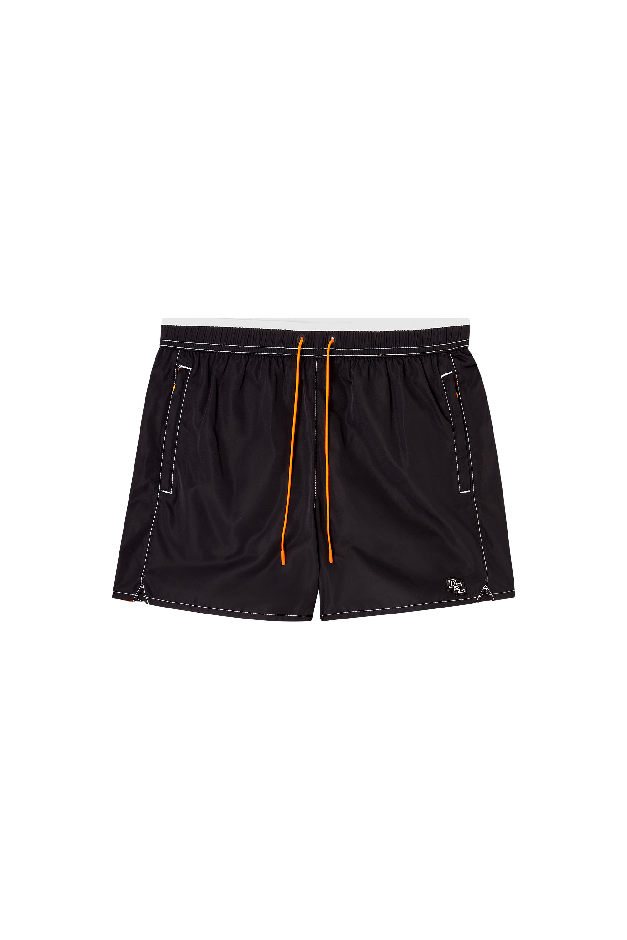Diesel - SOCCER-41-D-POP-B, Man's Swim shorts with tonal trim and DSL patch in Black - 3