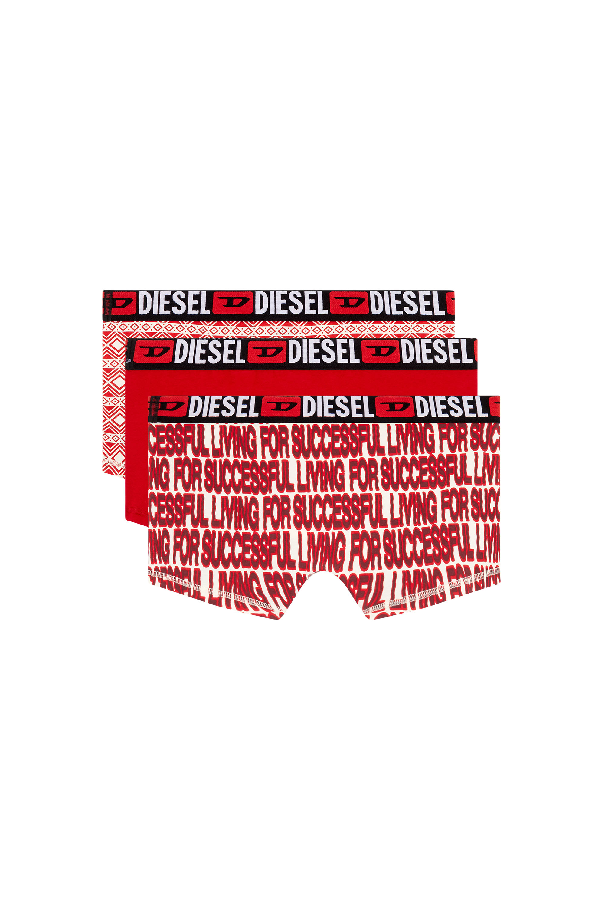 Diesel - UMBX-DAMIENTHREEPACK, Man Three-pack printed boxer briefs in Red - Image 2