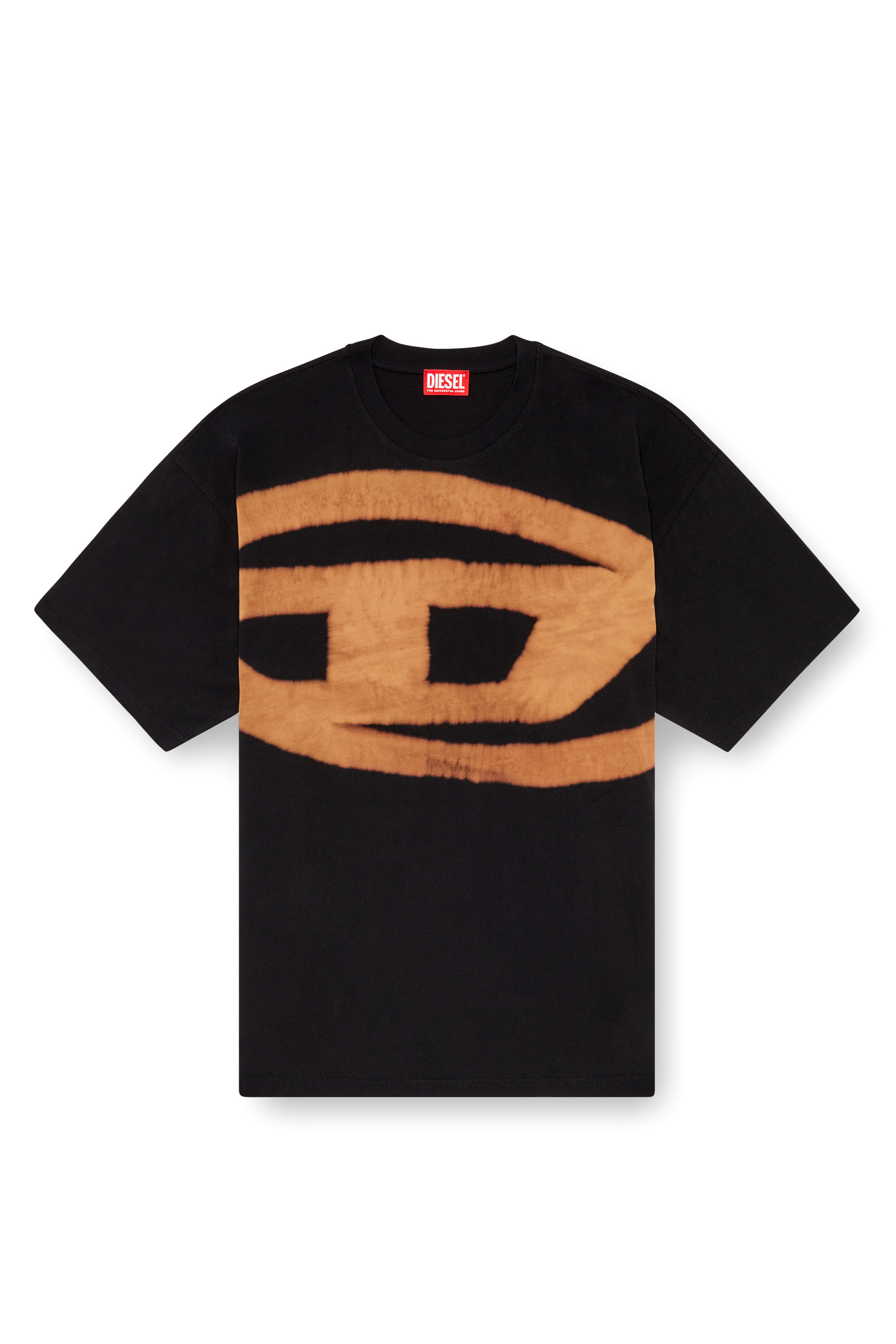 Diesel - T-BOXT-BLEACH, Man T-shirt with bleached Oval D logo in Multicolor - Image 3
