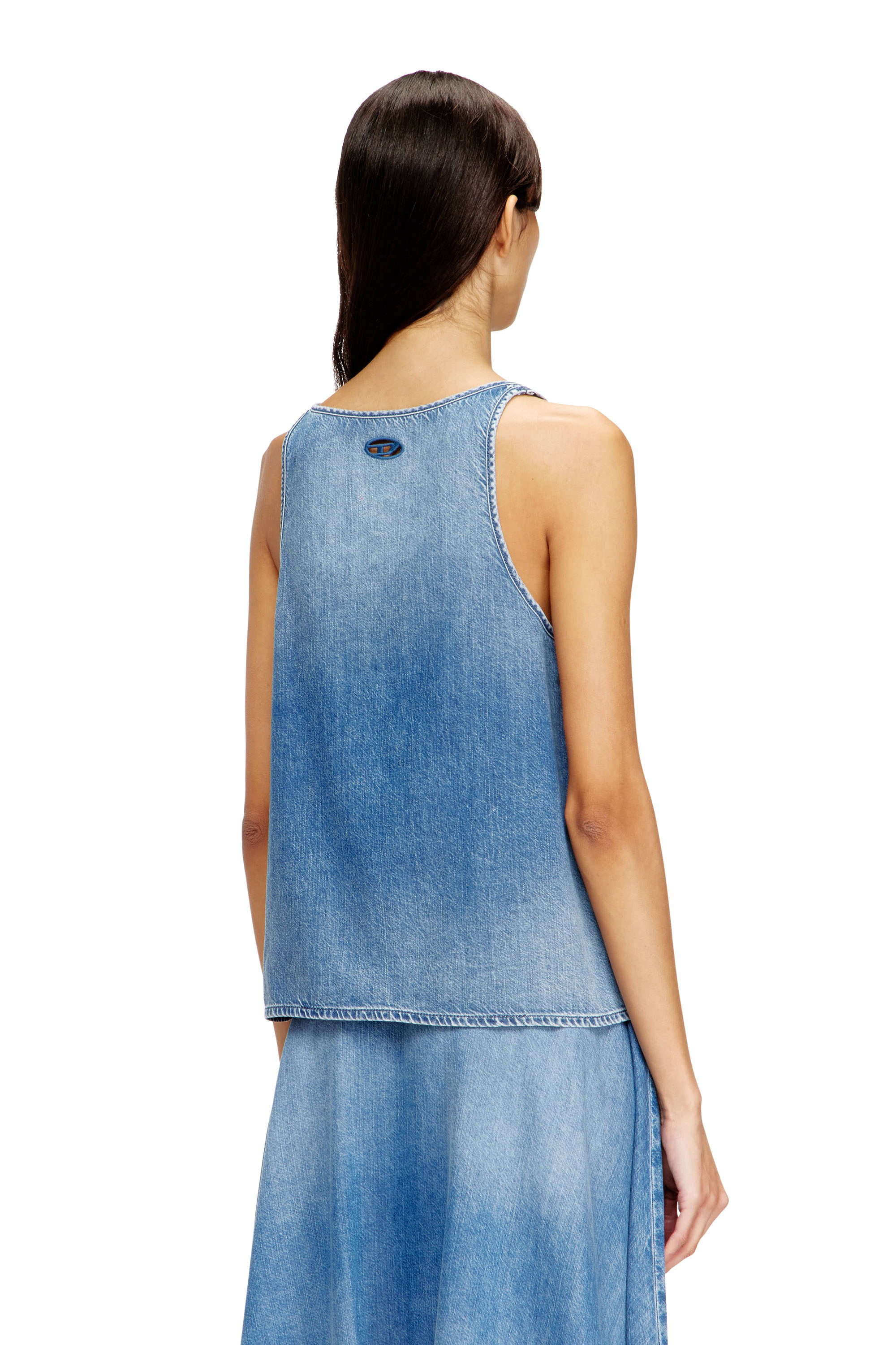 Diesel - DE-MISY-S, Woman's Top in lightweight stonewashed denim in Light Blue - 4