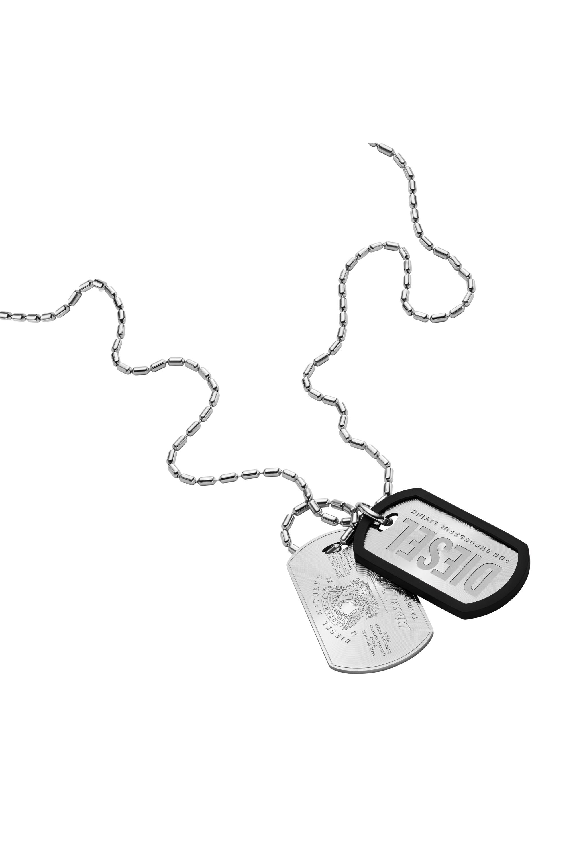 Diesel - DX1553040 JEWEL, Unisex's Stainless Steel Dog Tag Necklace in Silver - 1