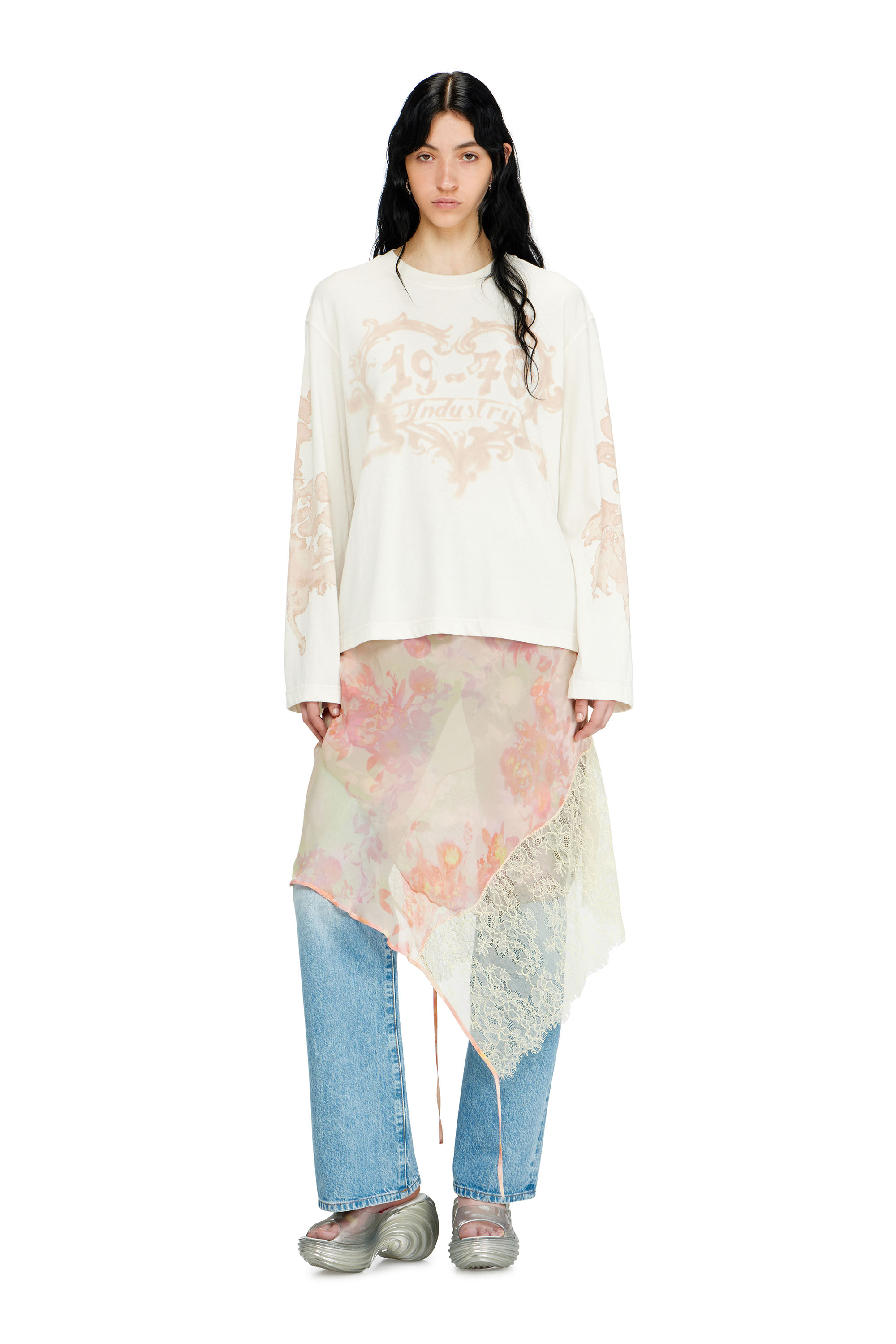 Diesel - MELISSA QUANTUM PLATFORM, Woman's Platform mule in Melflex&reg; in Silver - 2