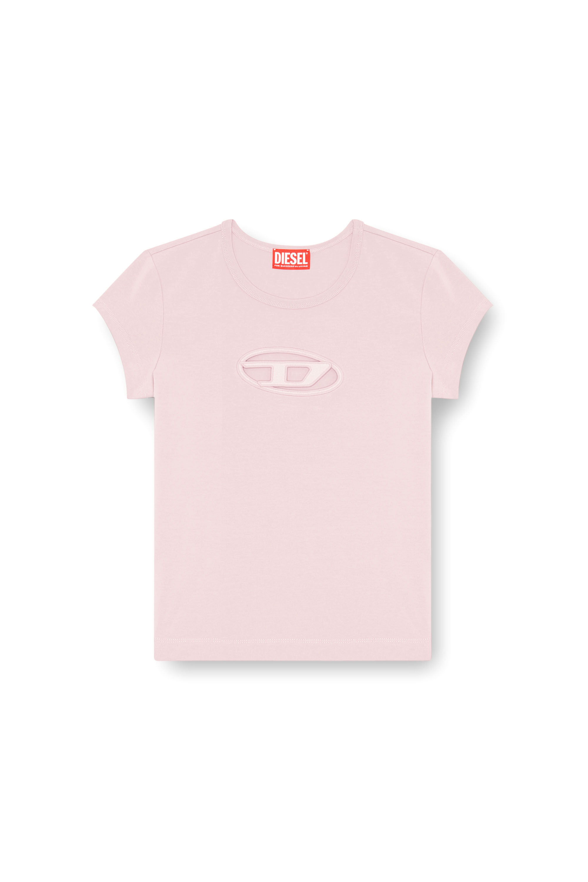 Diesel - T-ANGIE, Woman T-shirt with peekaboo logo in Pink - Image 4