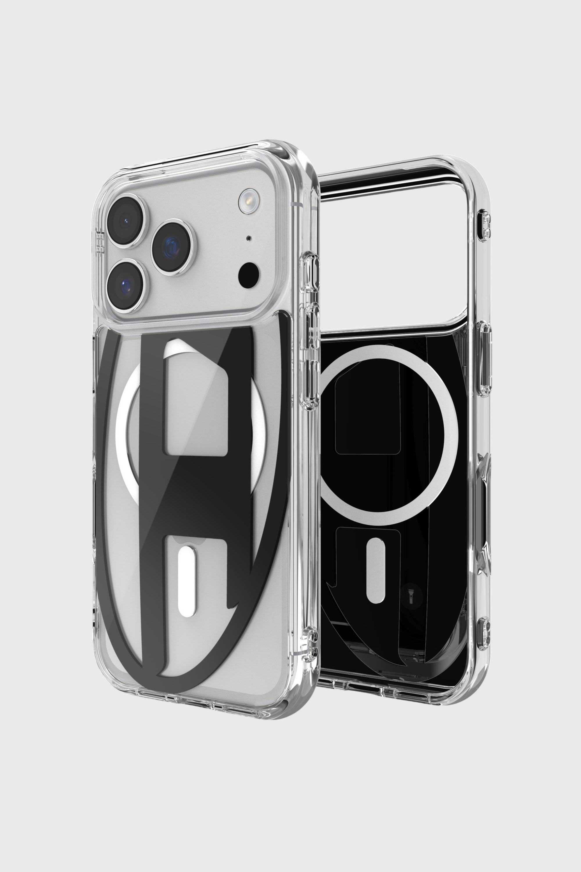 Diesel - 60417 AOP CASE, Unisex's Oval D metallic case with magsafe for iPhone 17 Pro in Black - 1