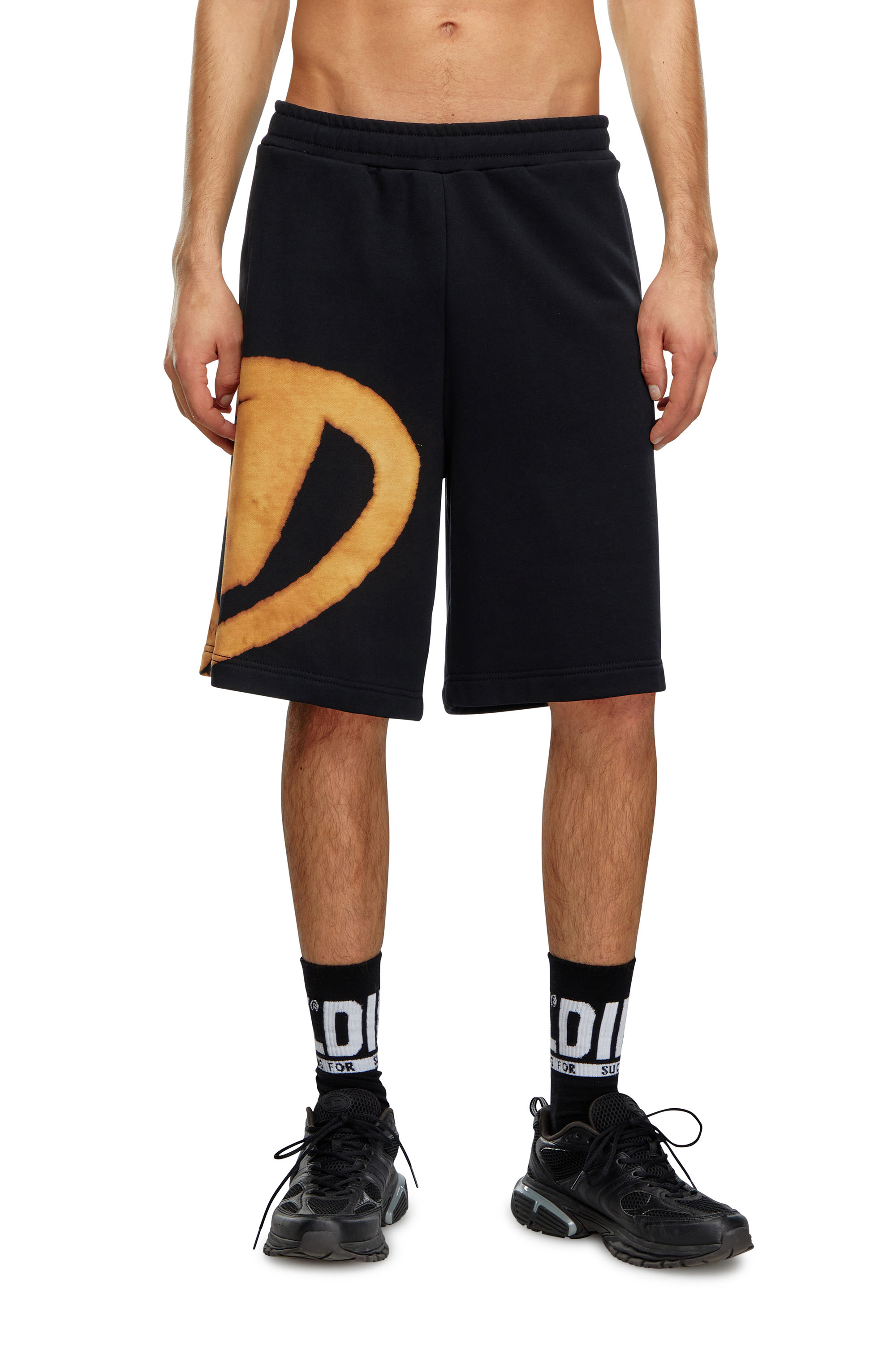 Diesel - P-CROW-BLEACH, Man Sweat shorts with bleached logo in Multicolor - Image 1