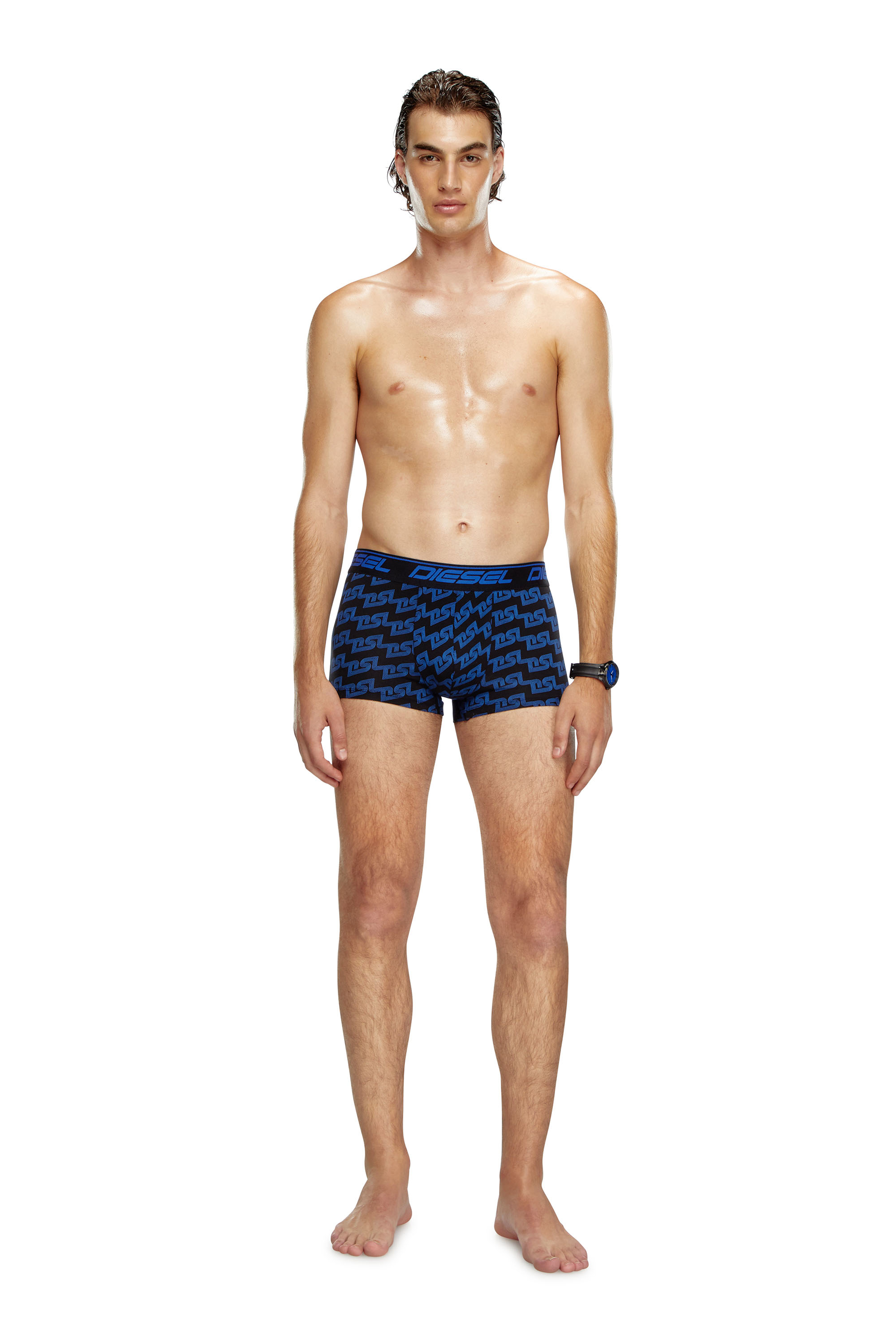 Diesel - UMBX-DAMIEN, Man's Boxer briefs with splatter print in Blue - 1