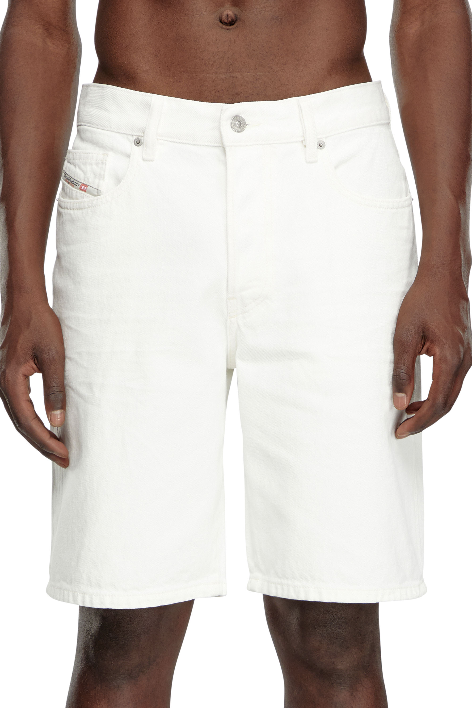 Diesel - REGULAR-SHORT, Man's Denim shorts in White - 4