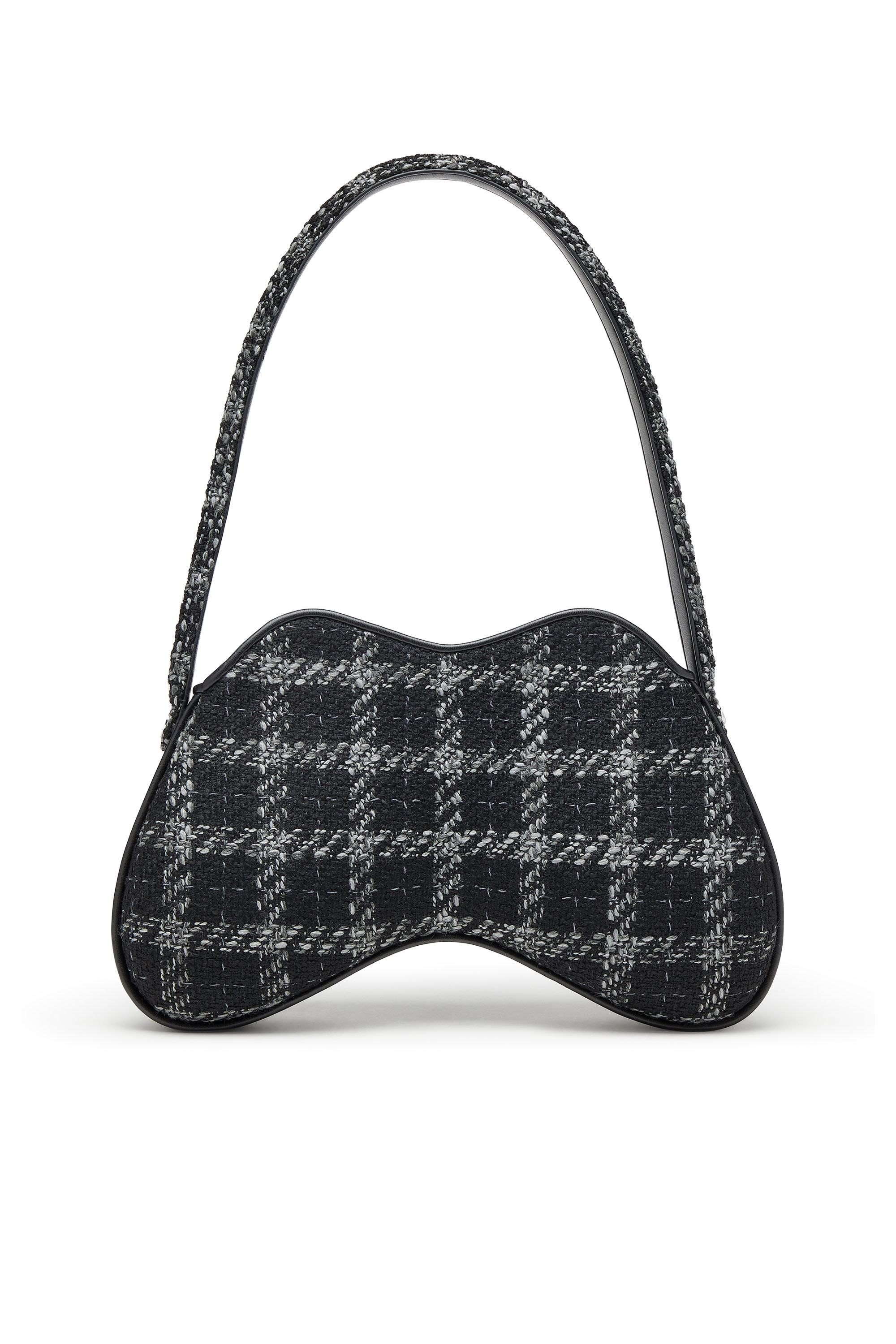 Diesel - DOUBLE-D SHOULDER, Woman's Double-D-Shoulder bag with houndstooth motif in Black - 4