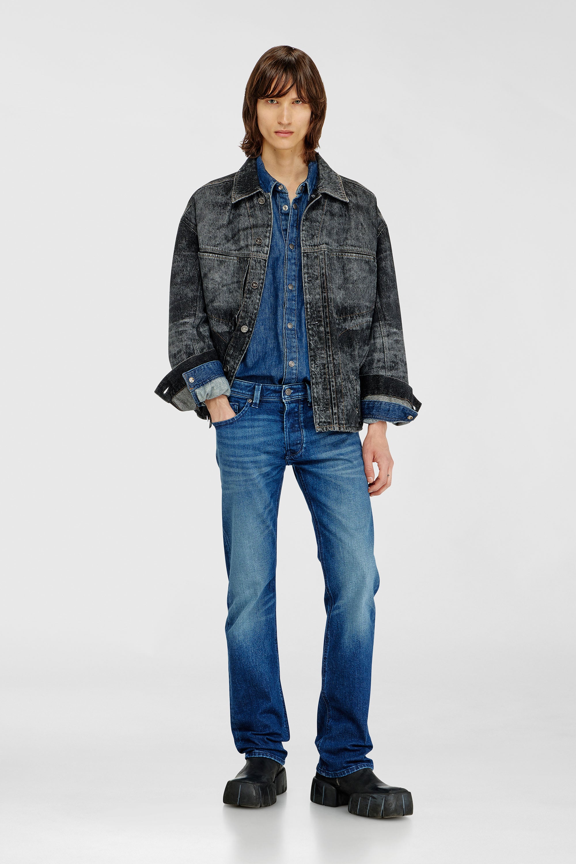 Diesel - Man's Regular Jeans 1985 Larkee 09L51, Dark Blue - 2
