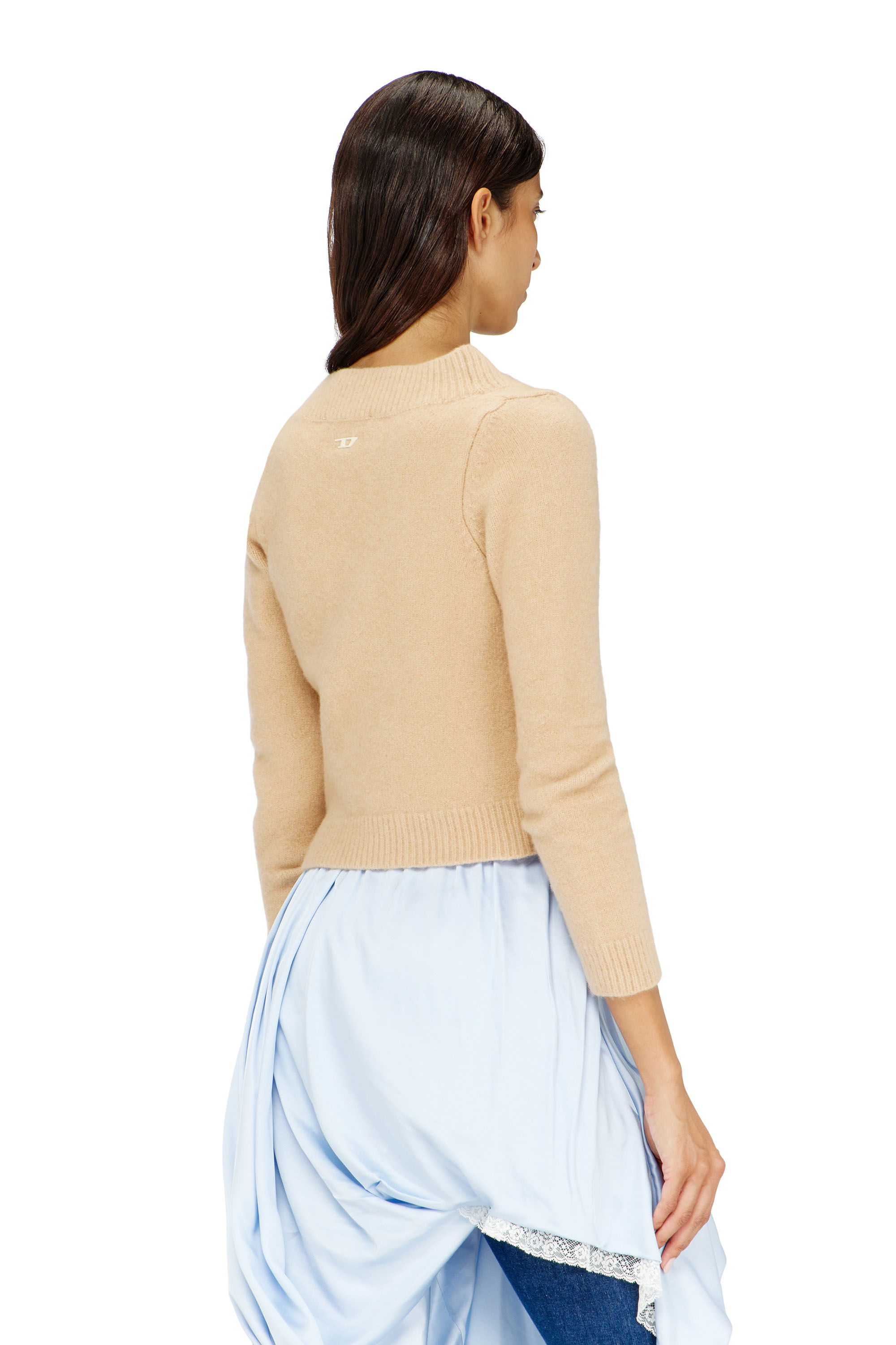 Diesel - M-AVA, Woman's Cropped cardigan in wrinkled boiled knit in null - 3