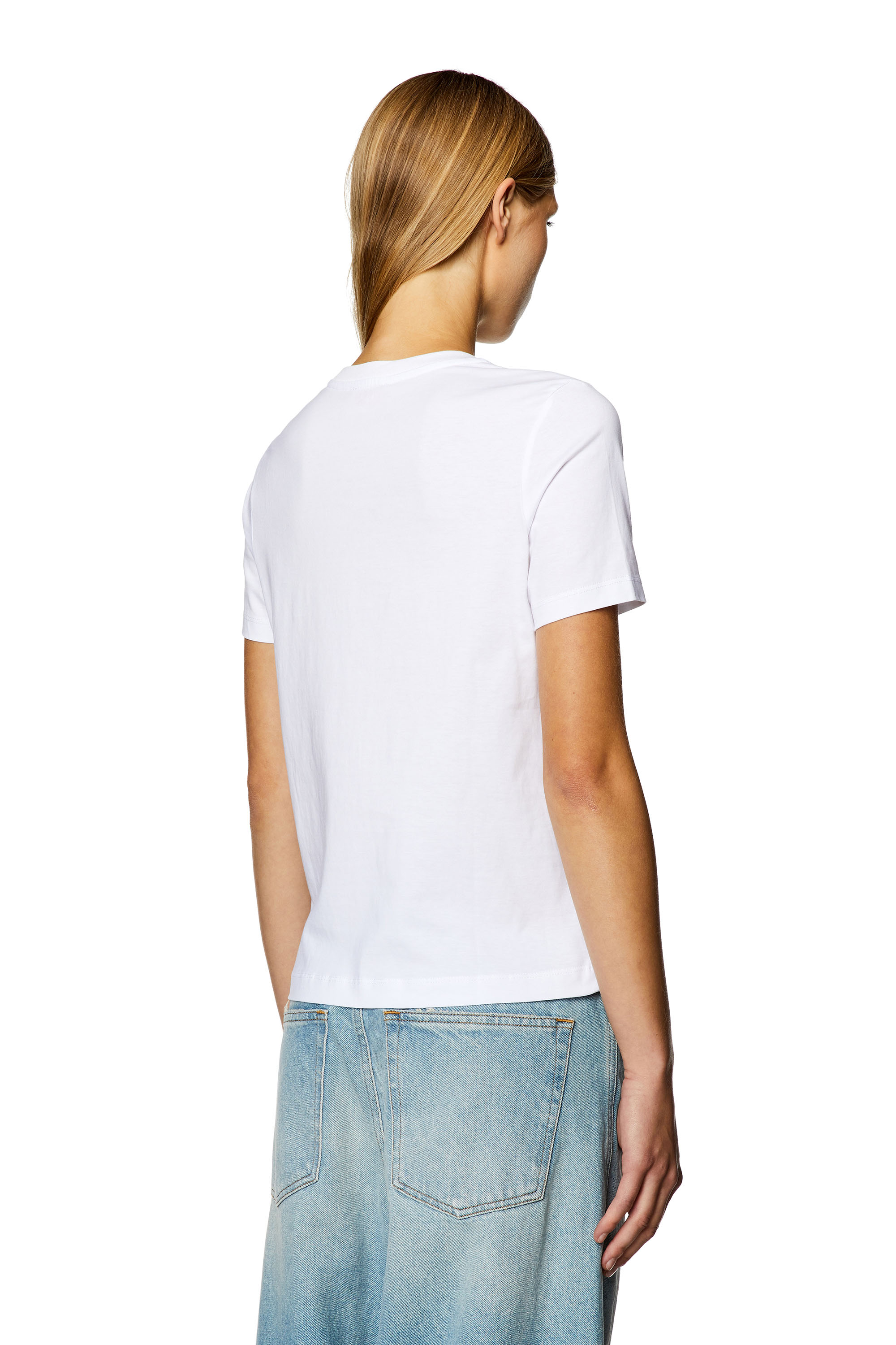 Diesel - T-REG-D, Woman T-shirt with mini logo patch in White - Image 4