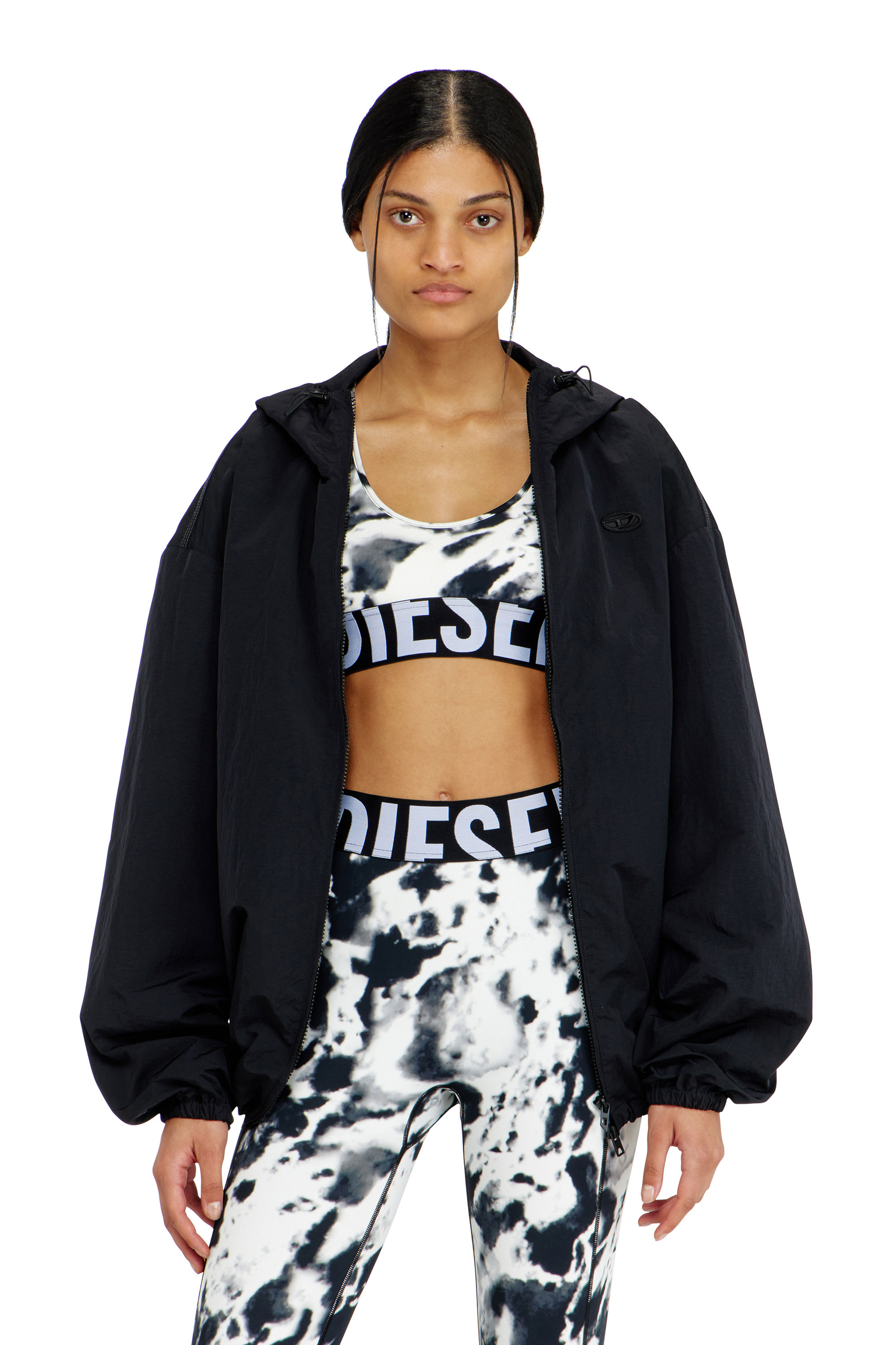 Diesel - ALLISON-D-POP, Woman's Sports bra in printed microfibre in White/Black - 3