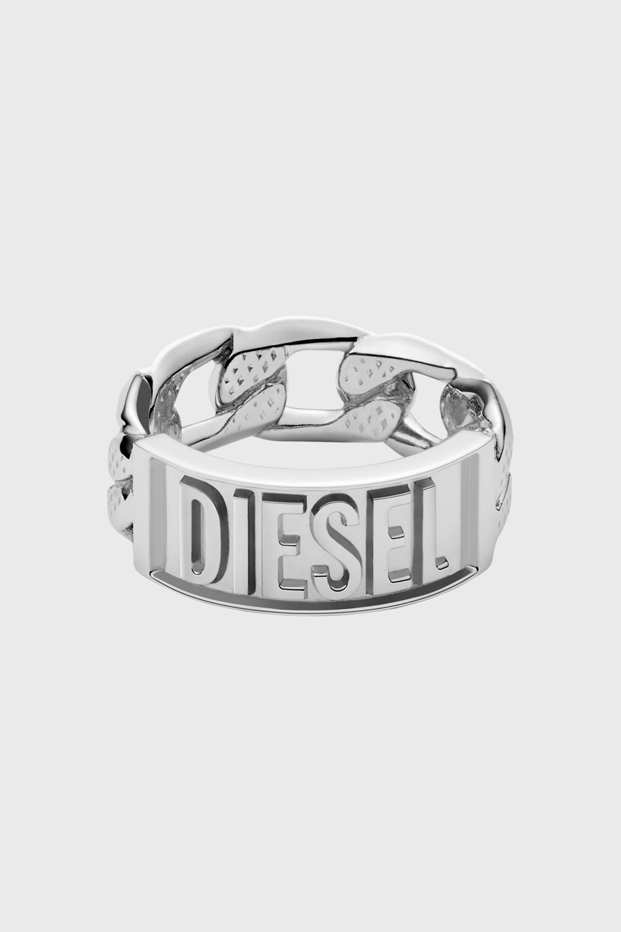 Diesel - DX1347, Man's Stainless steel band ring in Silver - 2