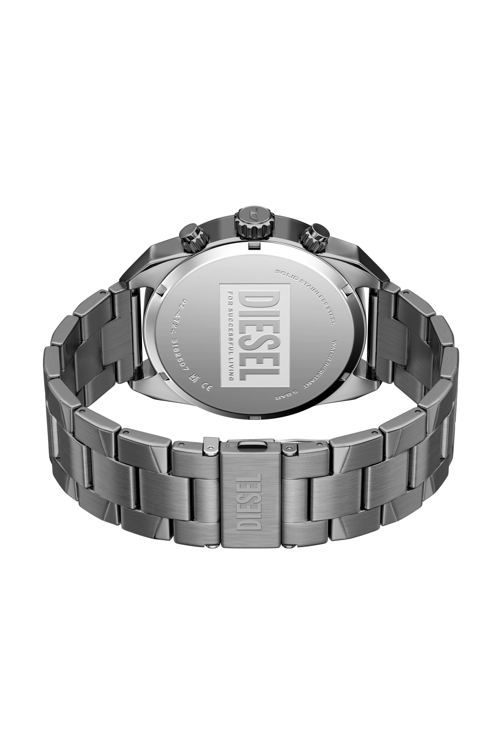 Diesel - DZ4724 WATCH, Man's Spiked gunmetal stainless steel watch in Dark grey - 4