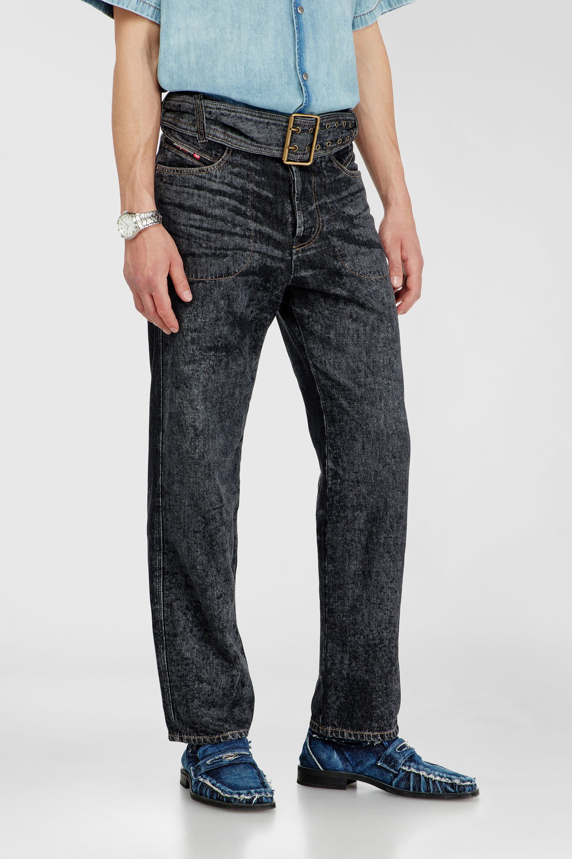 Diesel - Man's Relaxed Jeans D-Marcus 09Q24, Black/Dark grey - 7